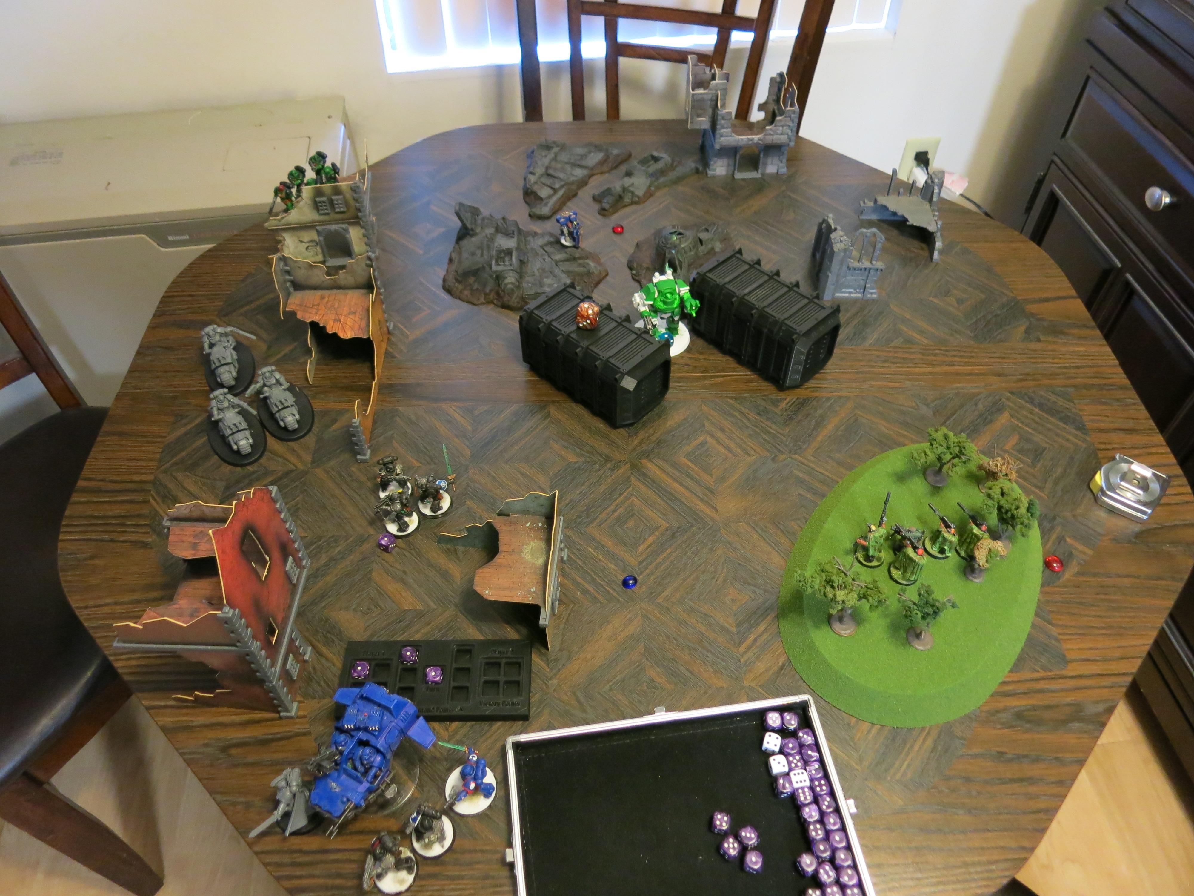 Battle Report, Cardboard, Mordheim, Terrain