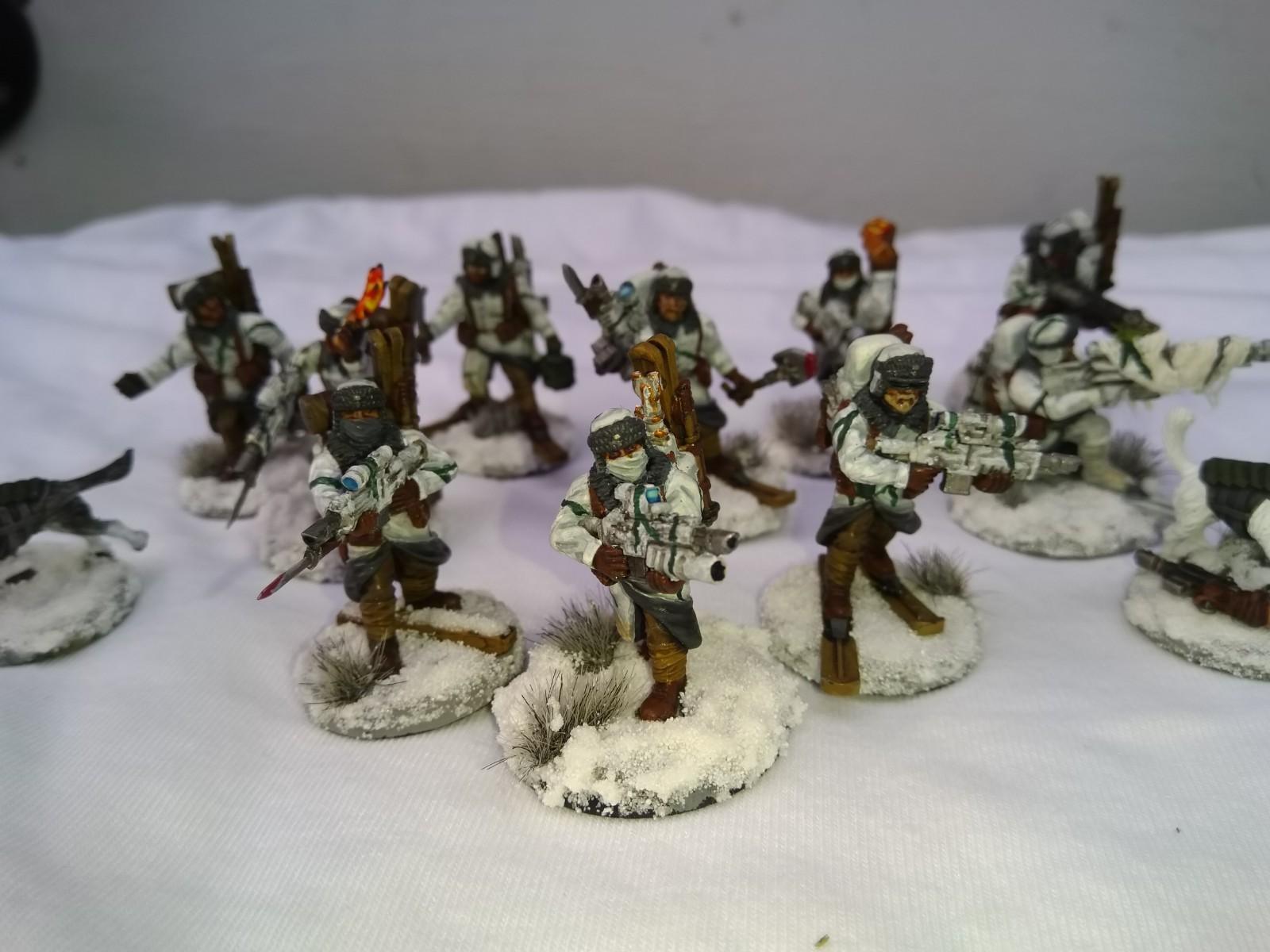 Astra Militarum, Finland, Imperial Guard, Light Infantry, Mountain Troops, Sergeant, Ski Soldiers, Skis, Snow, Winter War