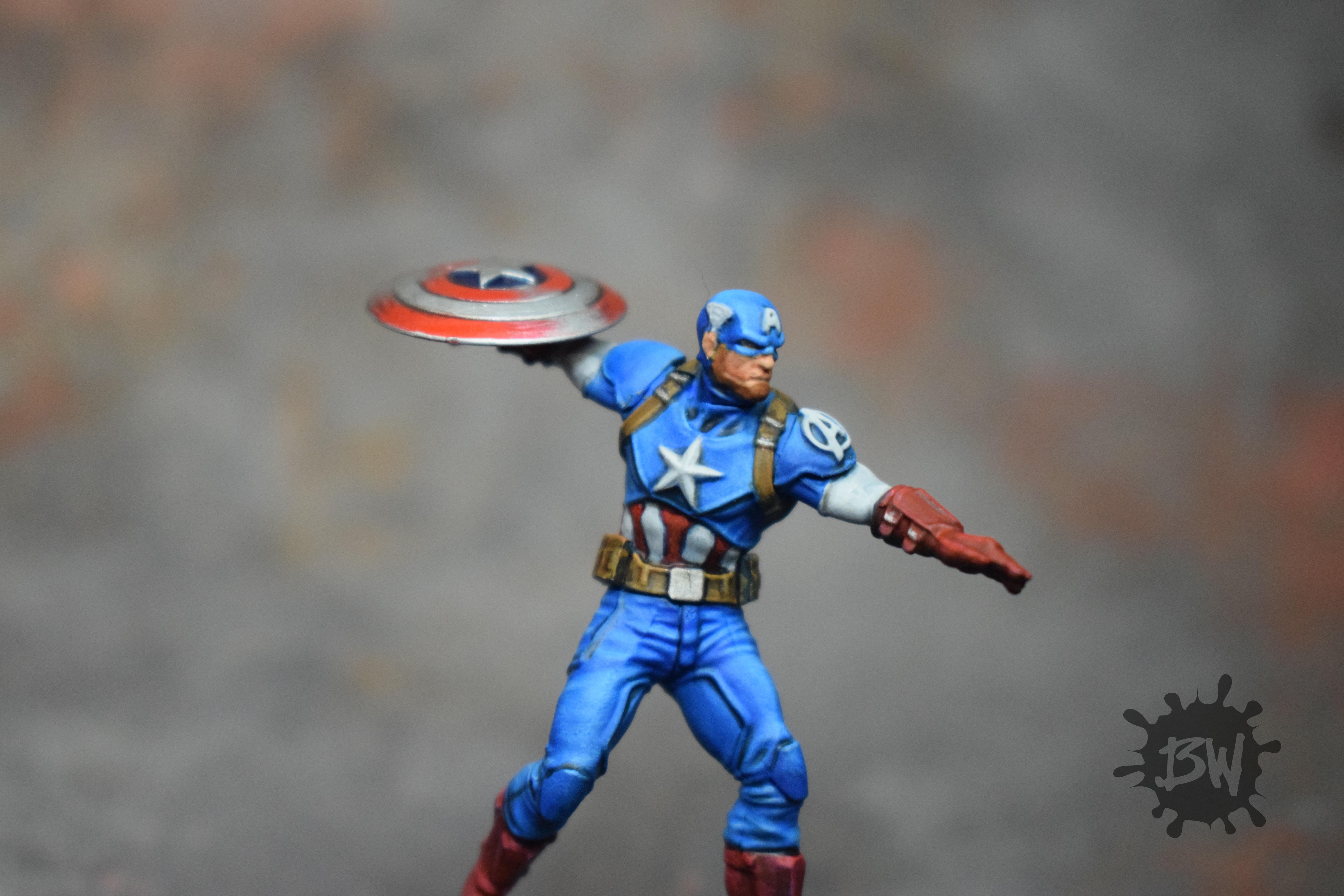 Amg, Atomic Mass Games, Bw, Captain America, Marvel, Marvel Crisis Protocol