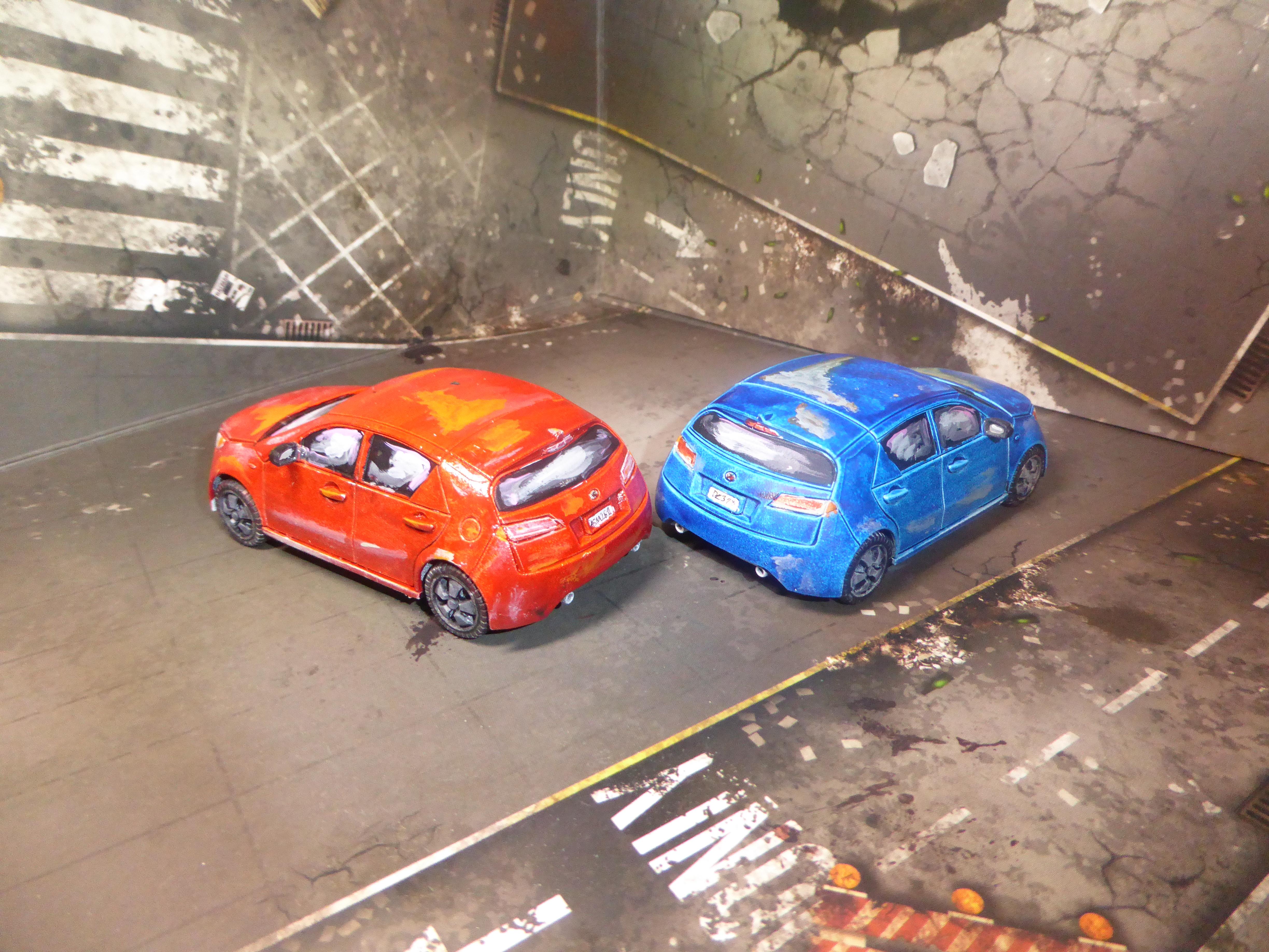 Comic cars rear