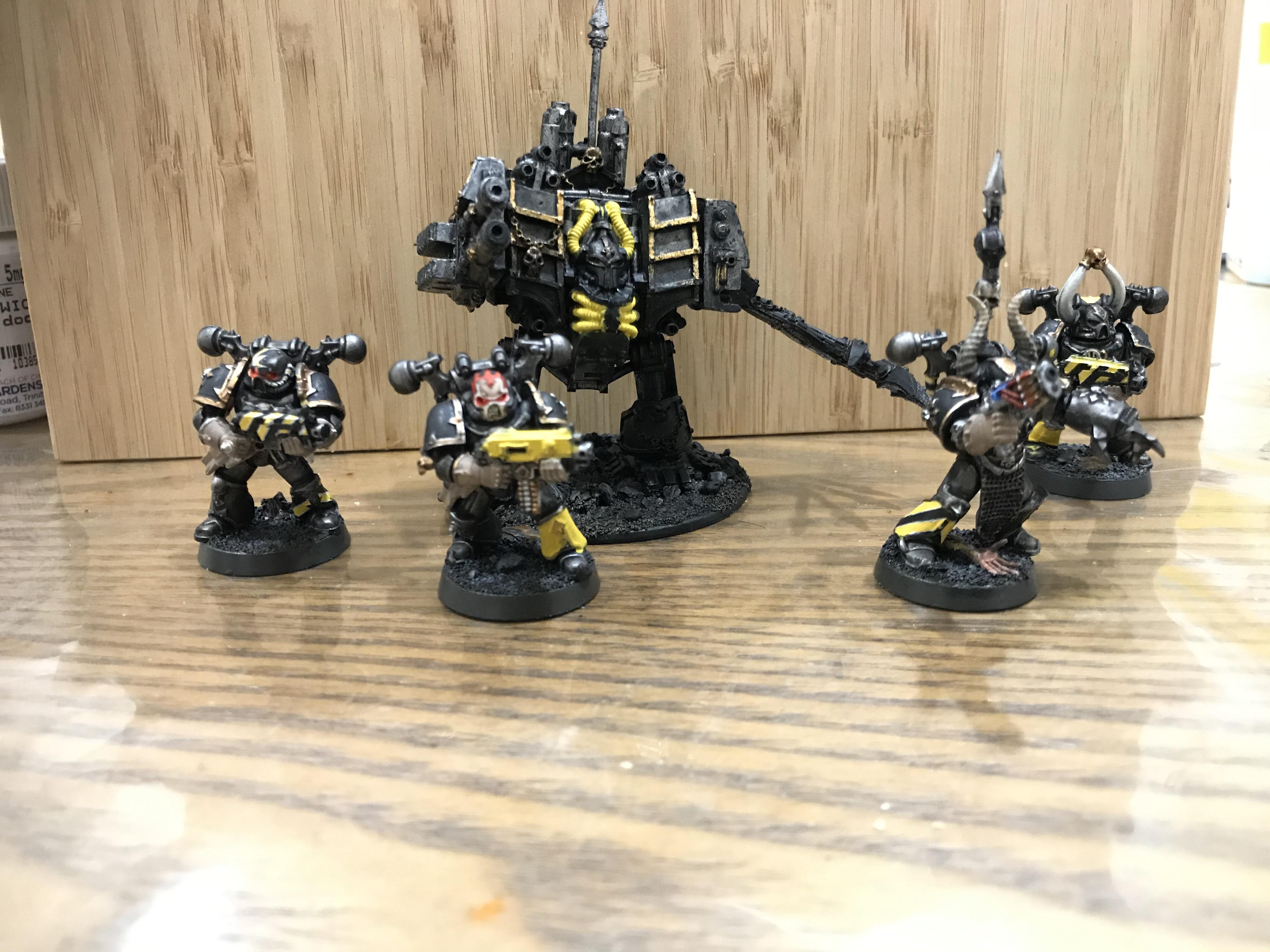 Chaos Space Marines, Freehand, Iron Warriors, Work In Progress