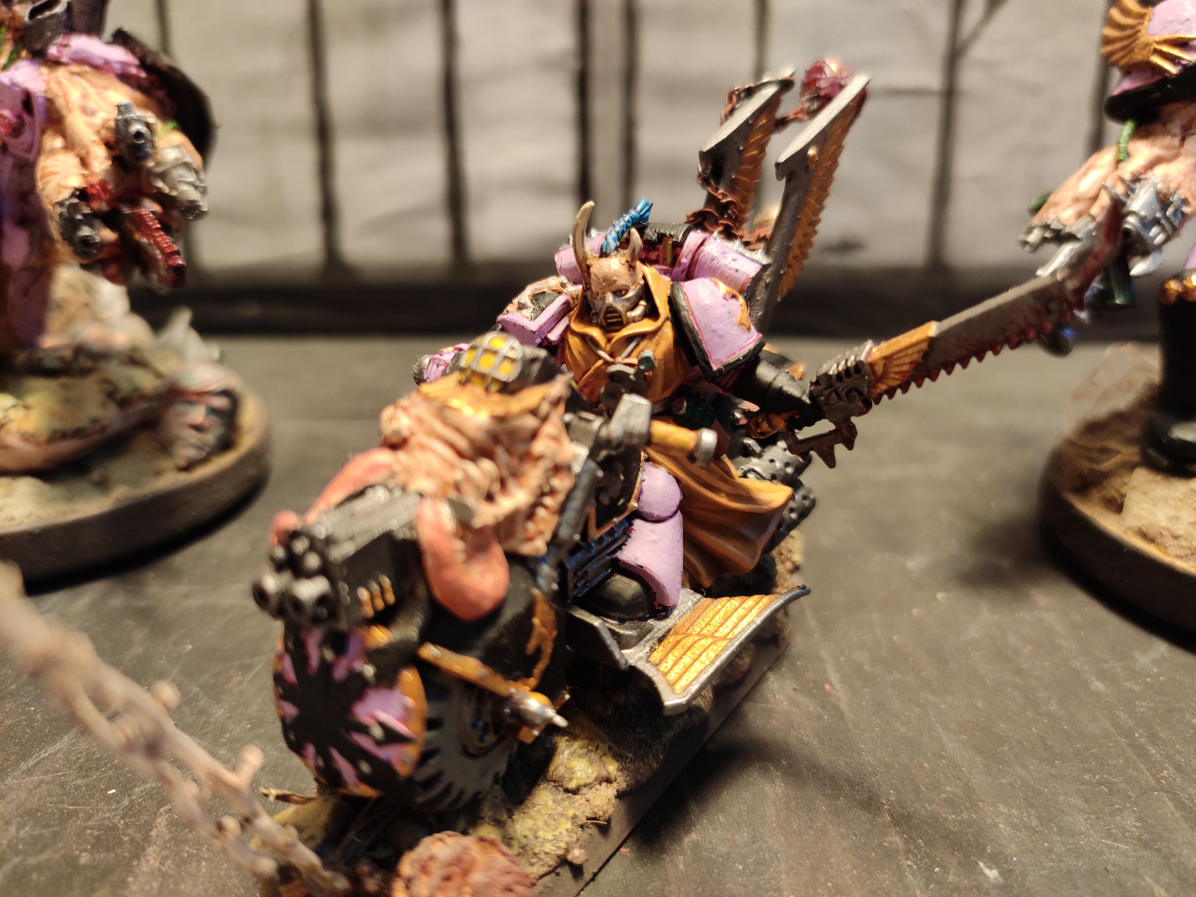 Aspiring Champion, Bike, Chainsword, Chaos, Chaos Space Marines, Cloak, Conversion, Daemonic Possesion, Dark Vengeance, Emperor's Children, Fast Attack, Heavy Support, Heresy, Heretic Astartes, Obliterators, Organ, Perfection Or Death, Respirator, Scratch Build, Slaanesh, Traitor Legions, Warhammer 40,000, Winged