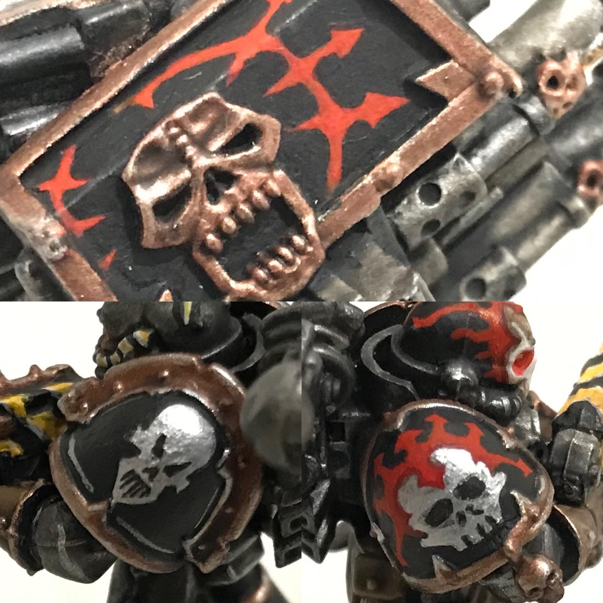 Freehand, Iron Warriors, Shoulder Pads, Work In Progress