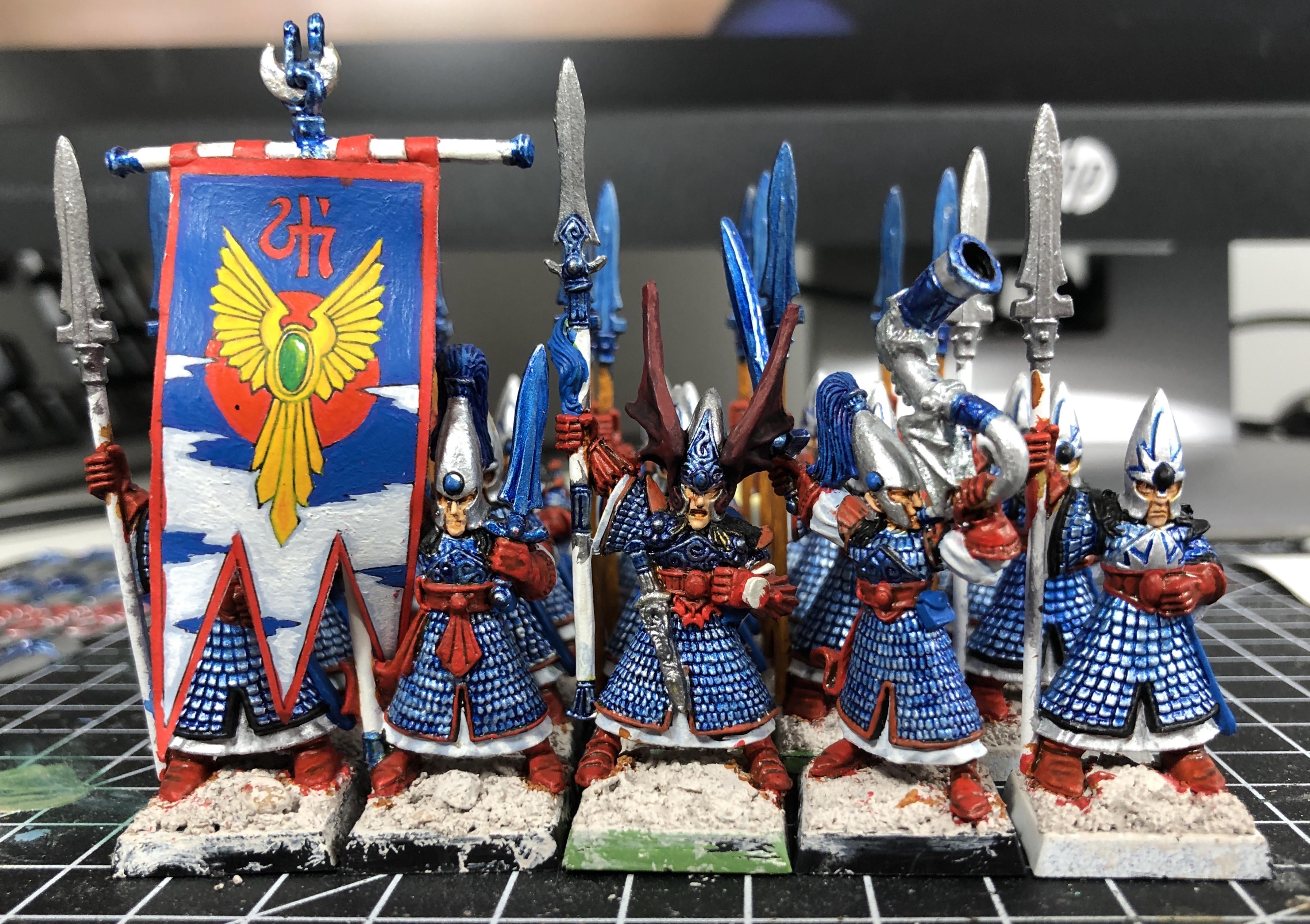 4th Edition, 5th Edition, Champion, High Elves, Musician, Spearmen, Standard Bearer, Warhammer Fantasy
