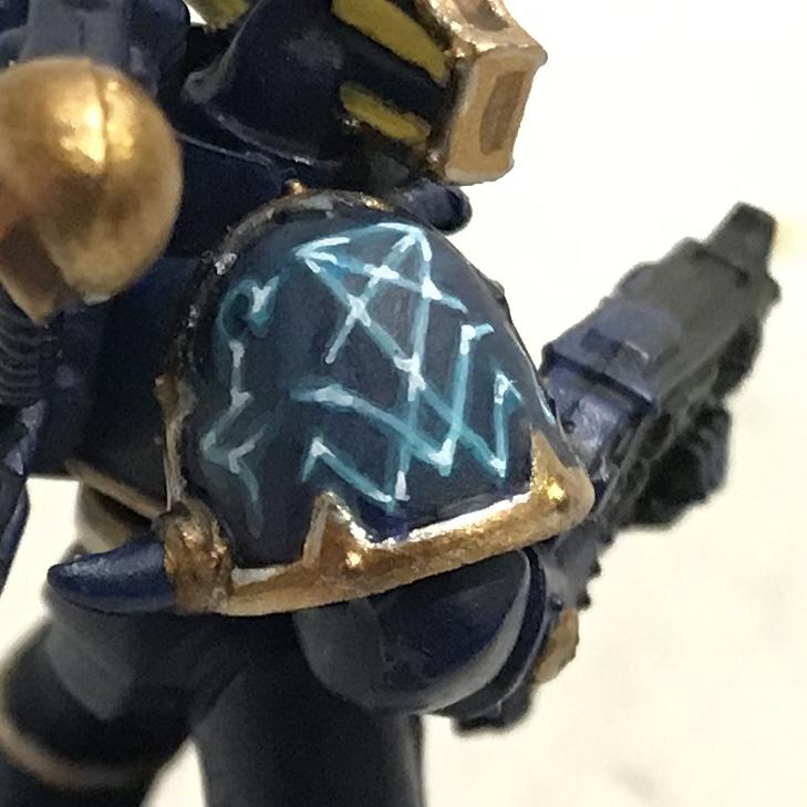 Blue Glow Effect, Freehand, Occult Symbols, Thousand Sons, Work In Progress