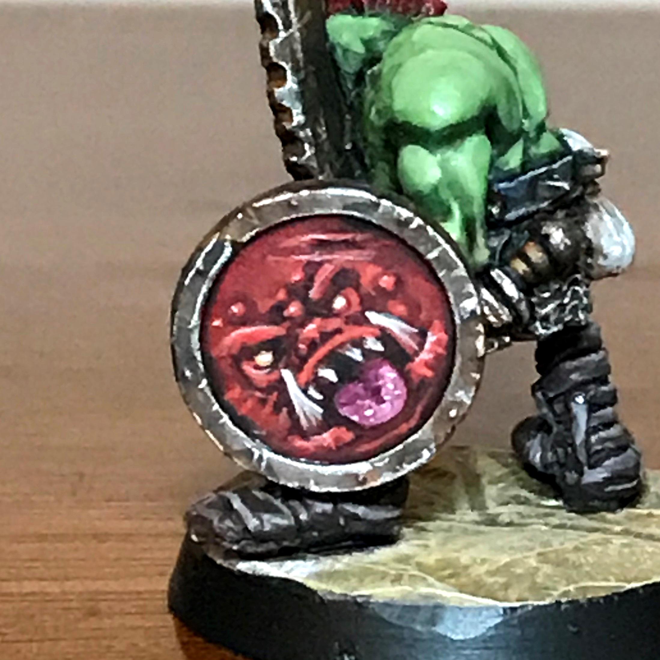 Freehand, Greenskin, Lead, Oldhammer, Orcs, Shield, Warhammer Fantasy