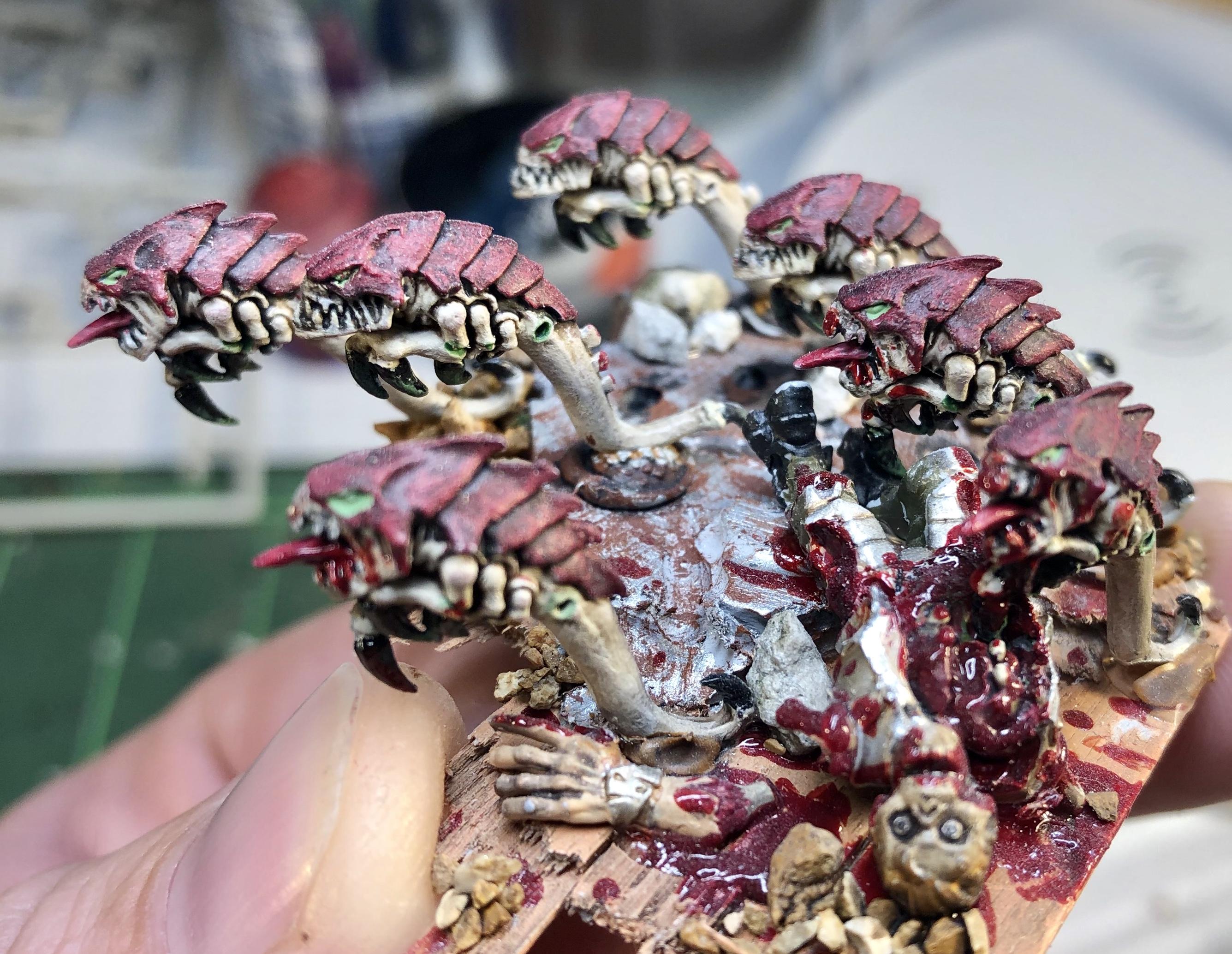 Ripper pack feasts on corpse