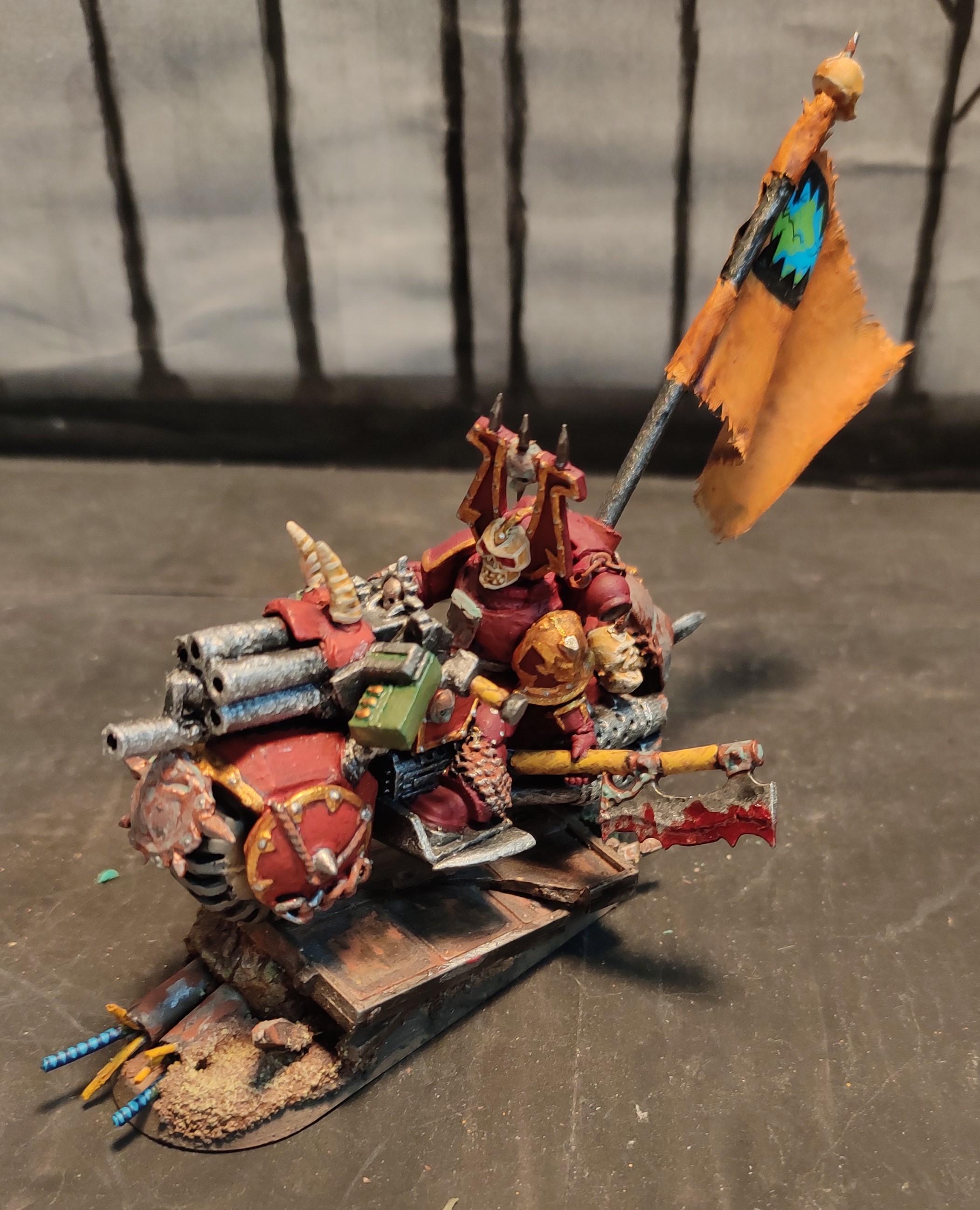 Aspiring Champion, Axe, Banner, Berserk, Berserkers, Berzerk, Berzerker, Bike, Blood For The Blood God, Chaos, Chaos Space Marines, Conversion, Dark Vengeance, Fast Attack, Heresy, Heretic Astartes, Infantry, Khorne, Minigun, Scratch Build, Skulls For Skull Throne, Traitor Legions, Trophy, Warhammer 40,000, World Eaters