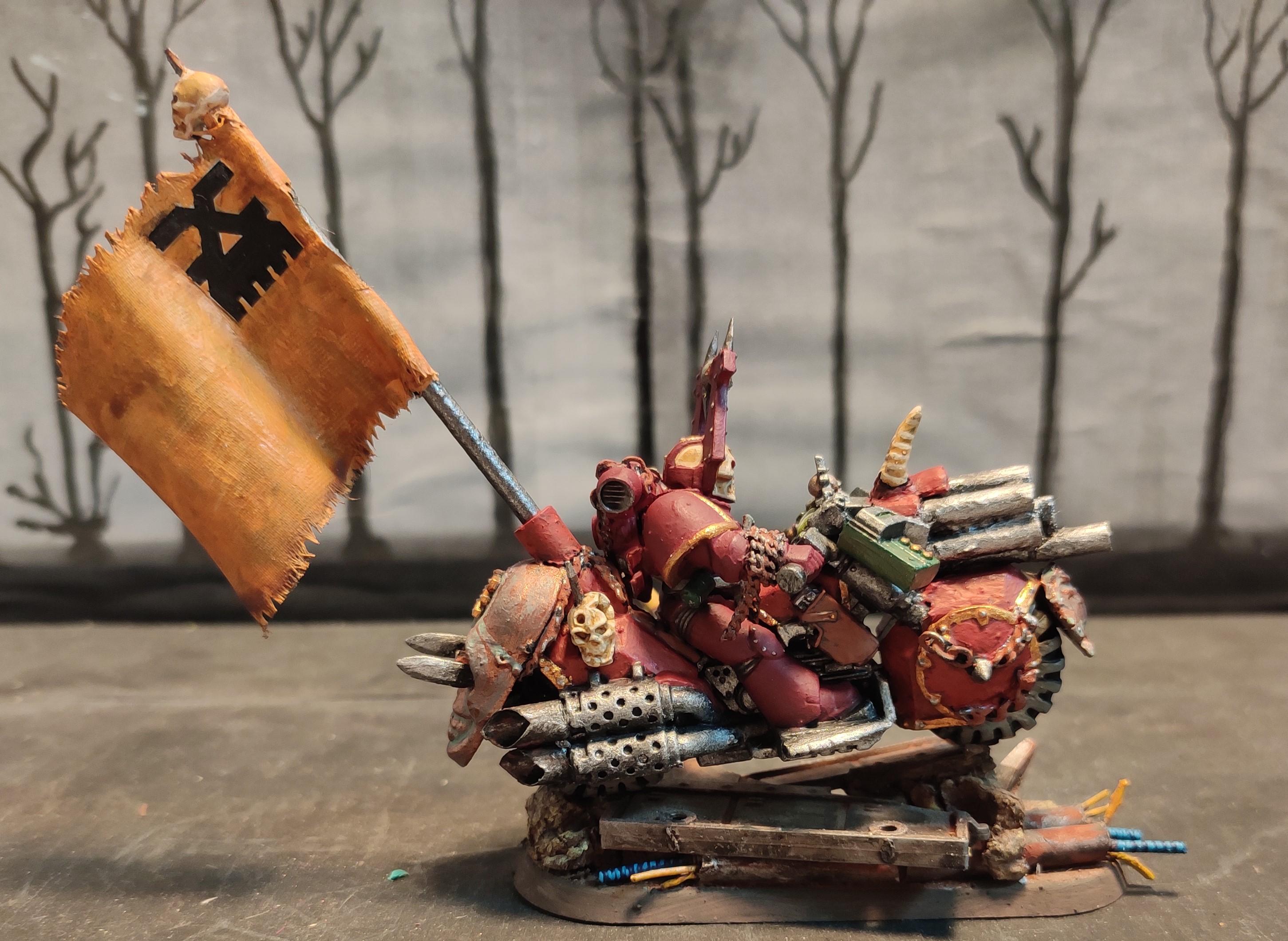 Aspiring Champion, Banner, Berserk, Berserkers, Berzerk, Berzerker, Bike, Blood For The Blood God, Chaos, Chaos Space Marines, Conversion, Dark Vengeance, Fast Attack, Heresy, Heretic Astartes, Infantry, Khorne, Minigun, Scratch Build, Skulls For Skull Throne, Traitor Legions, Trophy, Warhammer 40,000, World Eaters