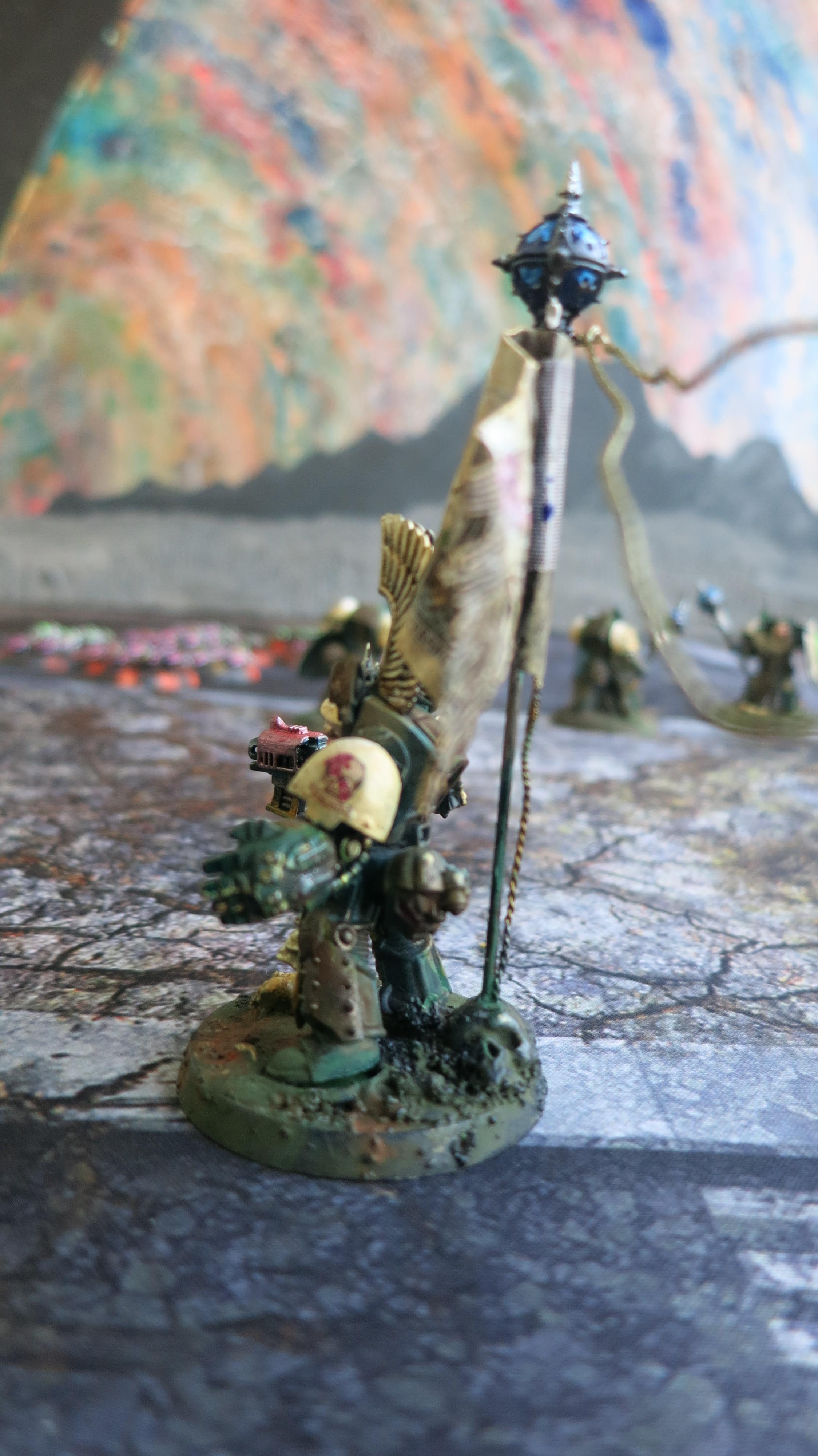 Custom, Dark Angels, Deathwing Ancient, Deathwing Company Banner, Power Fist, Storm Bolter
