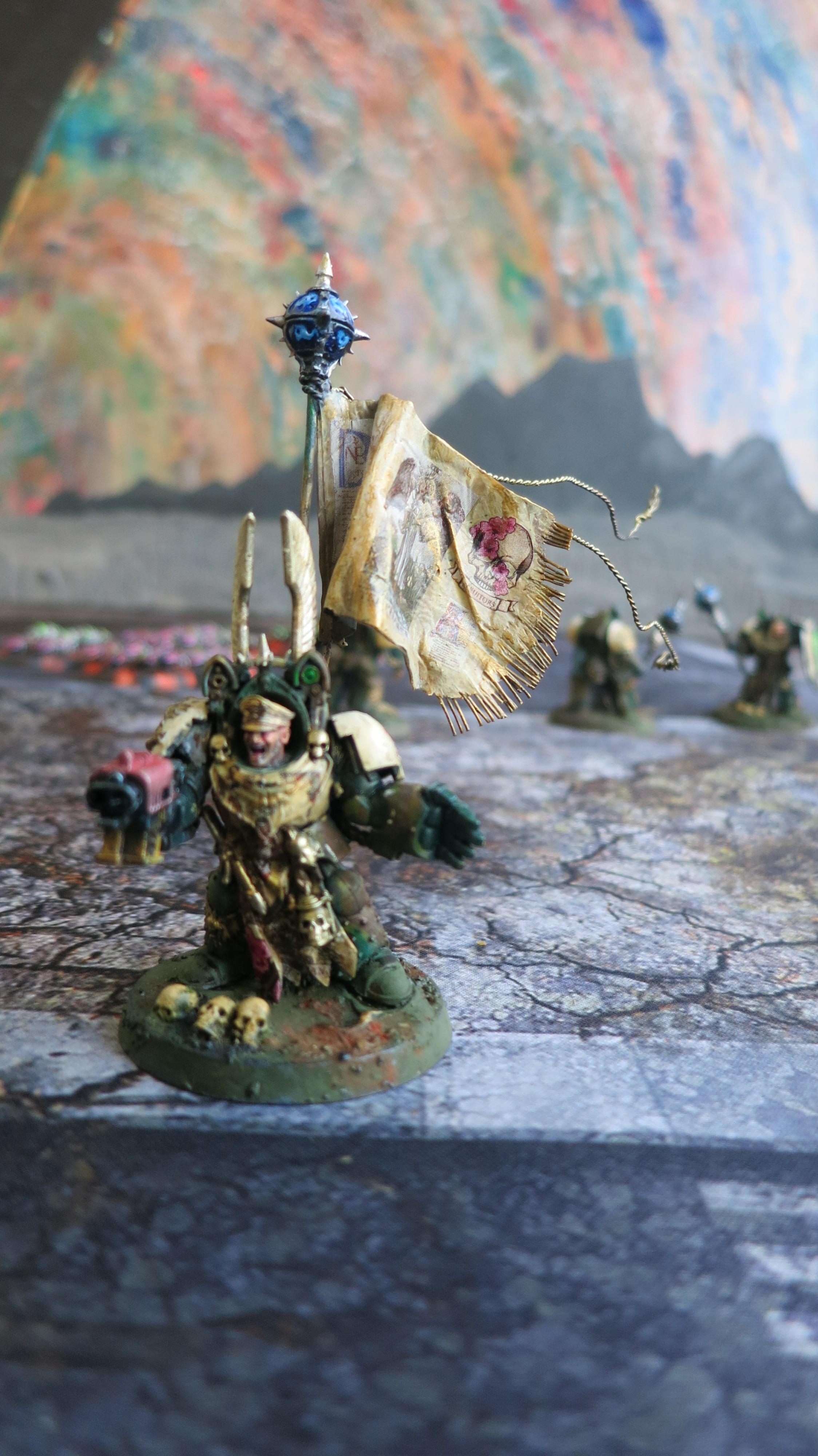 Custom, Dark Angels, Deathwing Ancient, Deathwing Company Banner, Power Fist, Storm Bolter