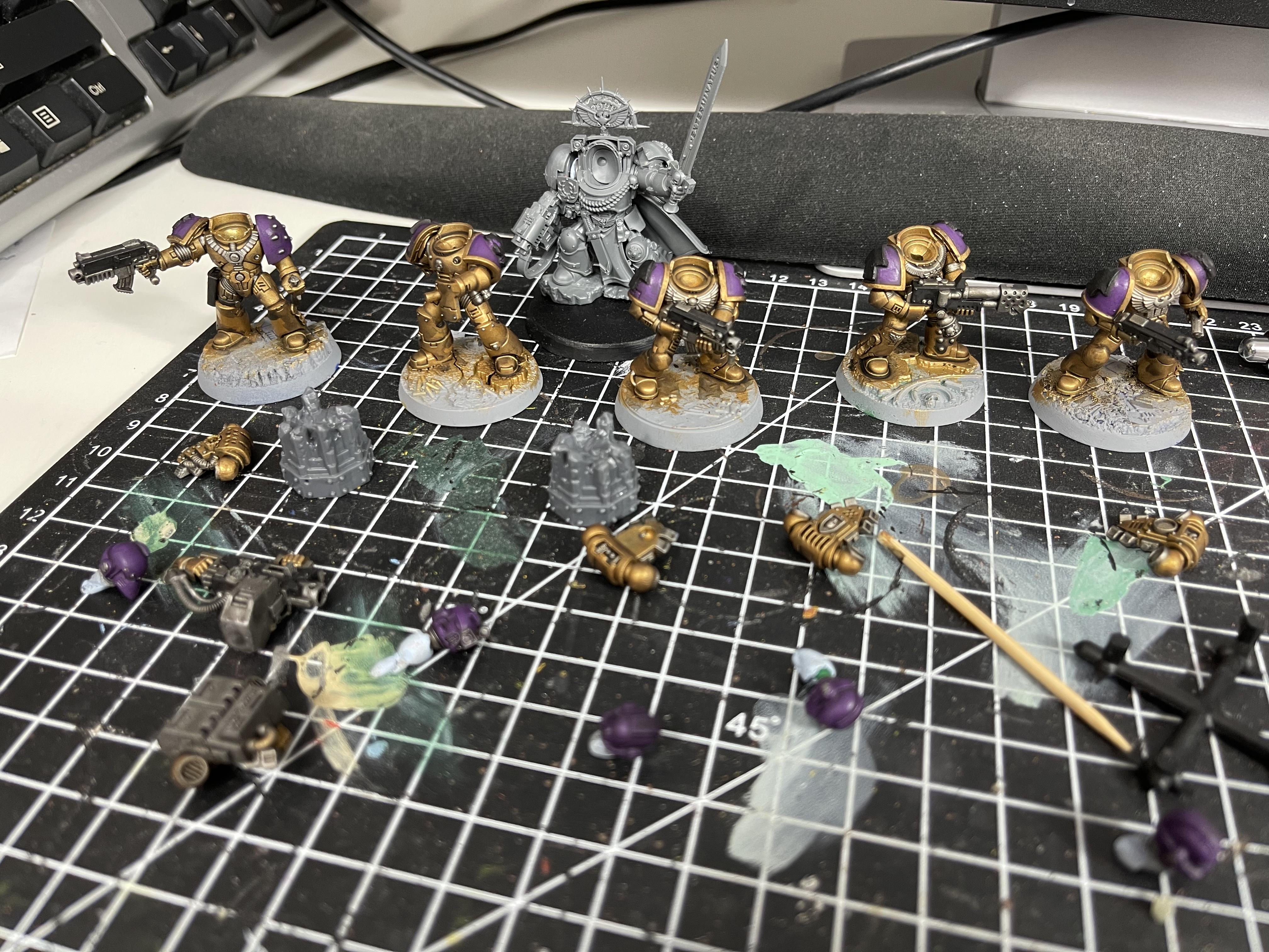 Kitbash, Space Marine Adventures, Space Marine Heroes, Space Marines, Tactical Squad, Warhammer 40,000, Work In Progress