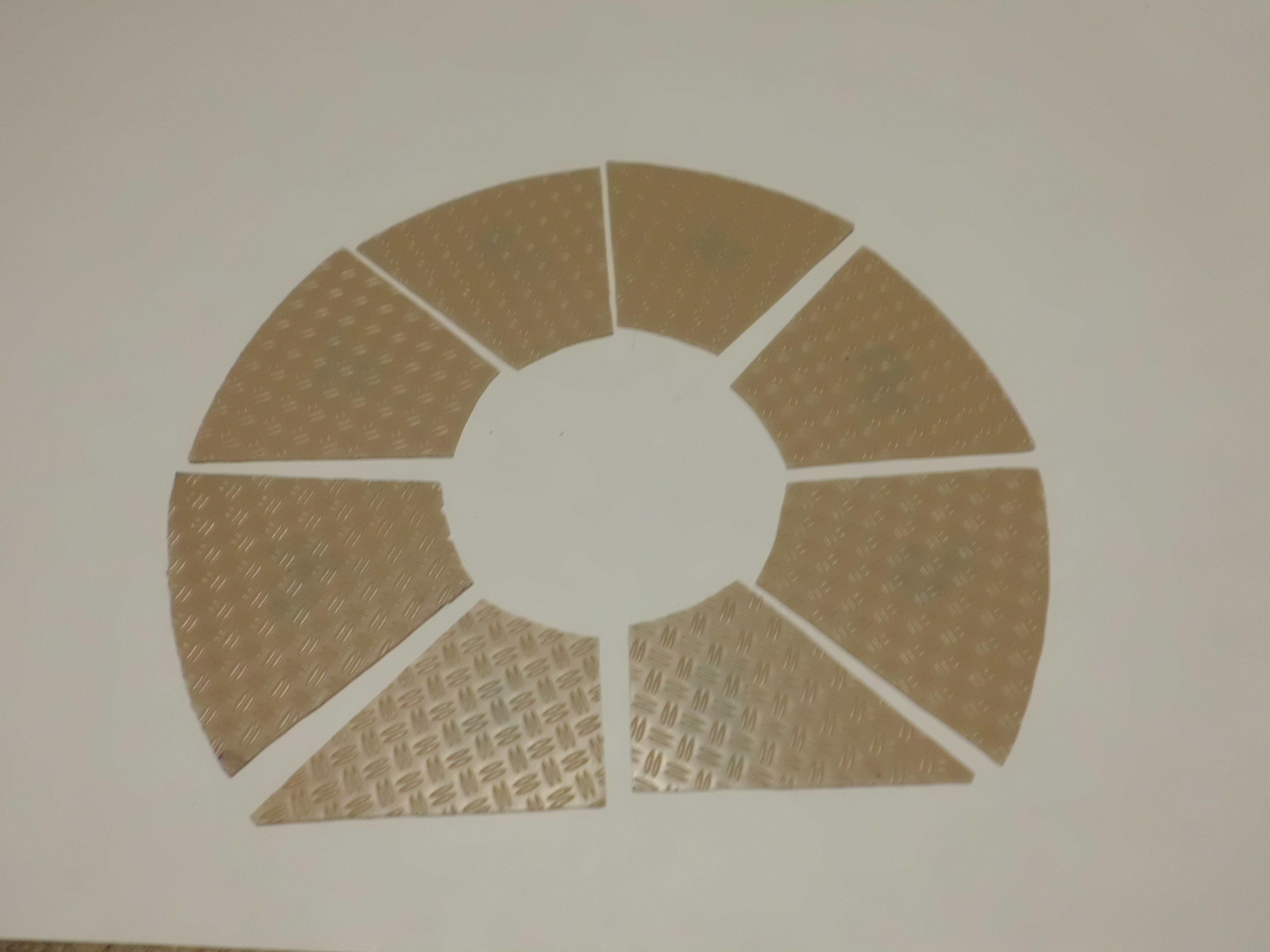 Styrene chquerplate cut to shape for gun deck floor