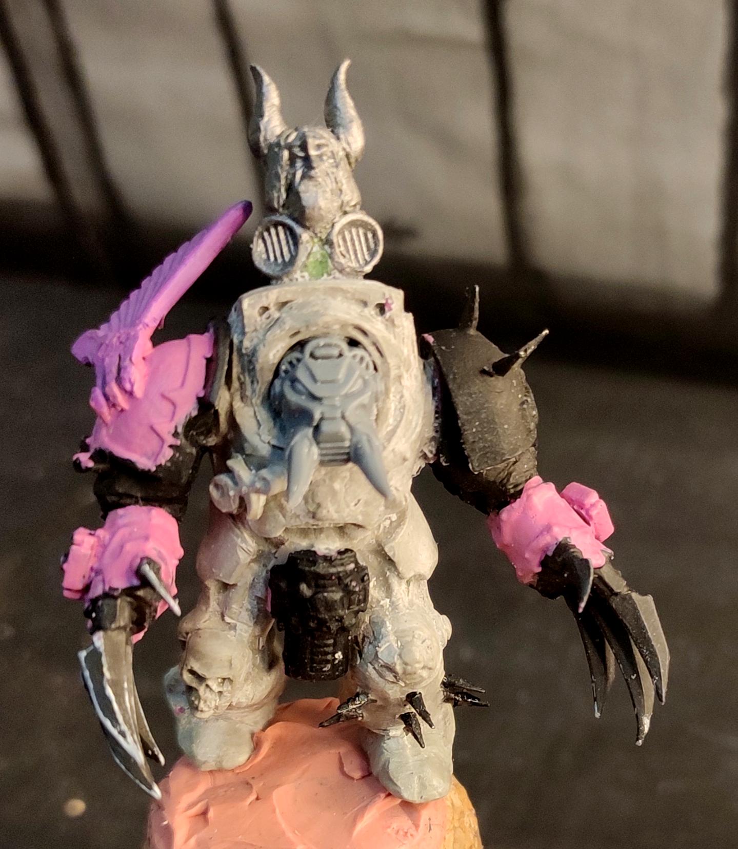Casting, Chaos, Chaos Space Marines, Conversion, Emperor's Children, Heresy, Heretic Astartes, Infantry, Kitbash, Lightning Claws, Noise Marines, Putty, Terminator Armor, Traitor Legions, Warhammer 40,000, Work In Progress