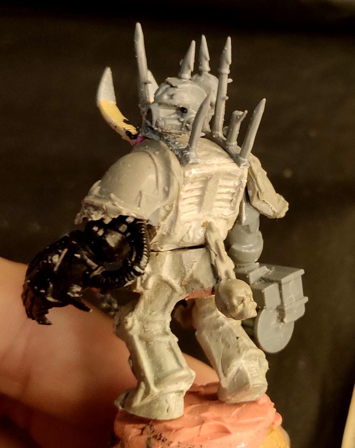 Casting, Chaos, Chaos Space Marines, Conversion, Heresy, Heretic Astartes, Infantry, Iron Warriors, Kitbash, Power Fist, Putty, Reaper Autocannon, Terminator Armor, Traitor Legions, Warhammer 40,000, Work In Progress