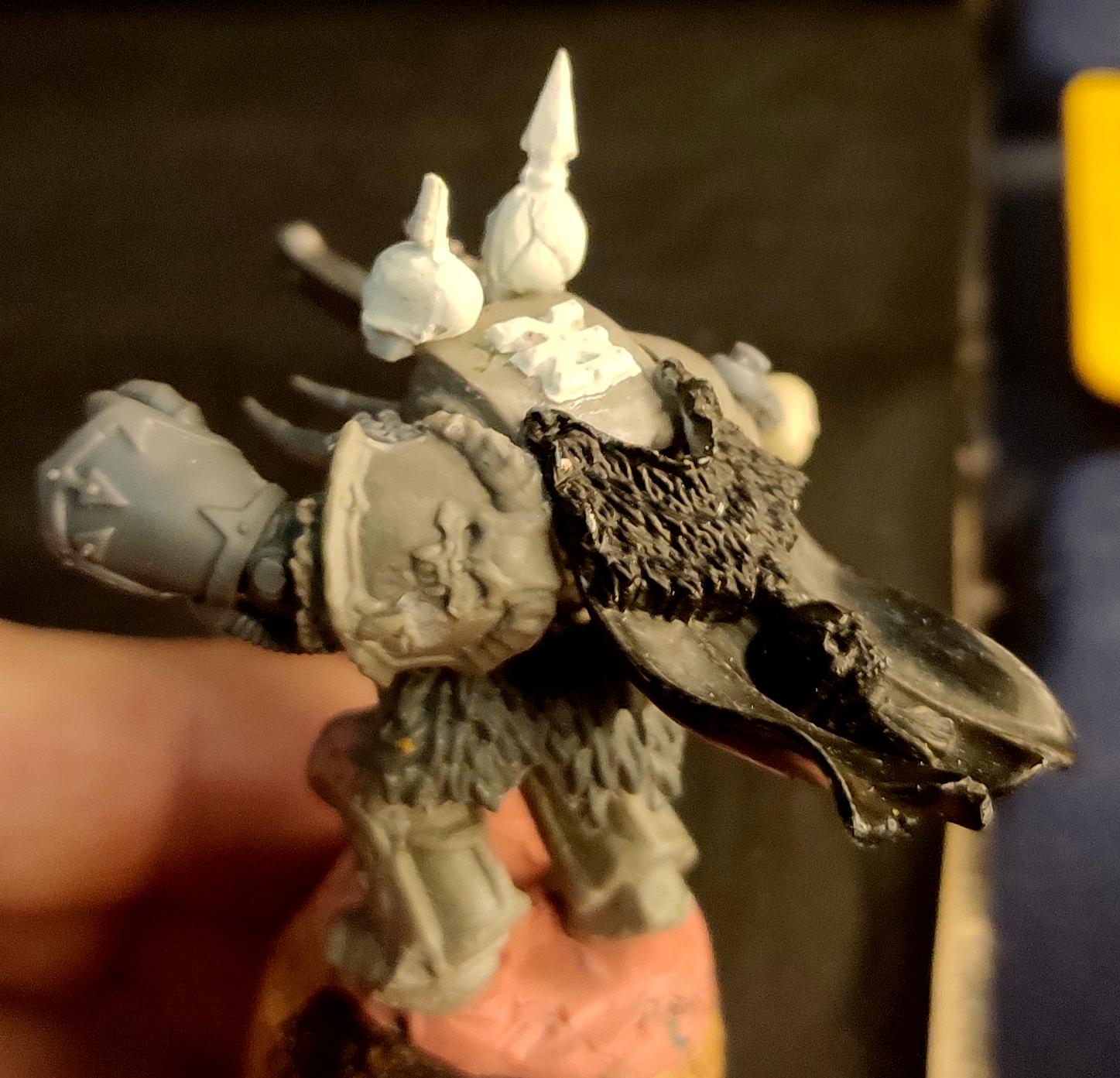 Casting, Chaos, Chaos Space Marines, Cloak, Conversion, Heresy, Heretic Astartes, Infantry, Khorne Wolves, Kitbash, Putty, Terminator Armor, Traitor Legions, Trophy, Warhammer 40,000, Work In Progress