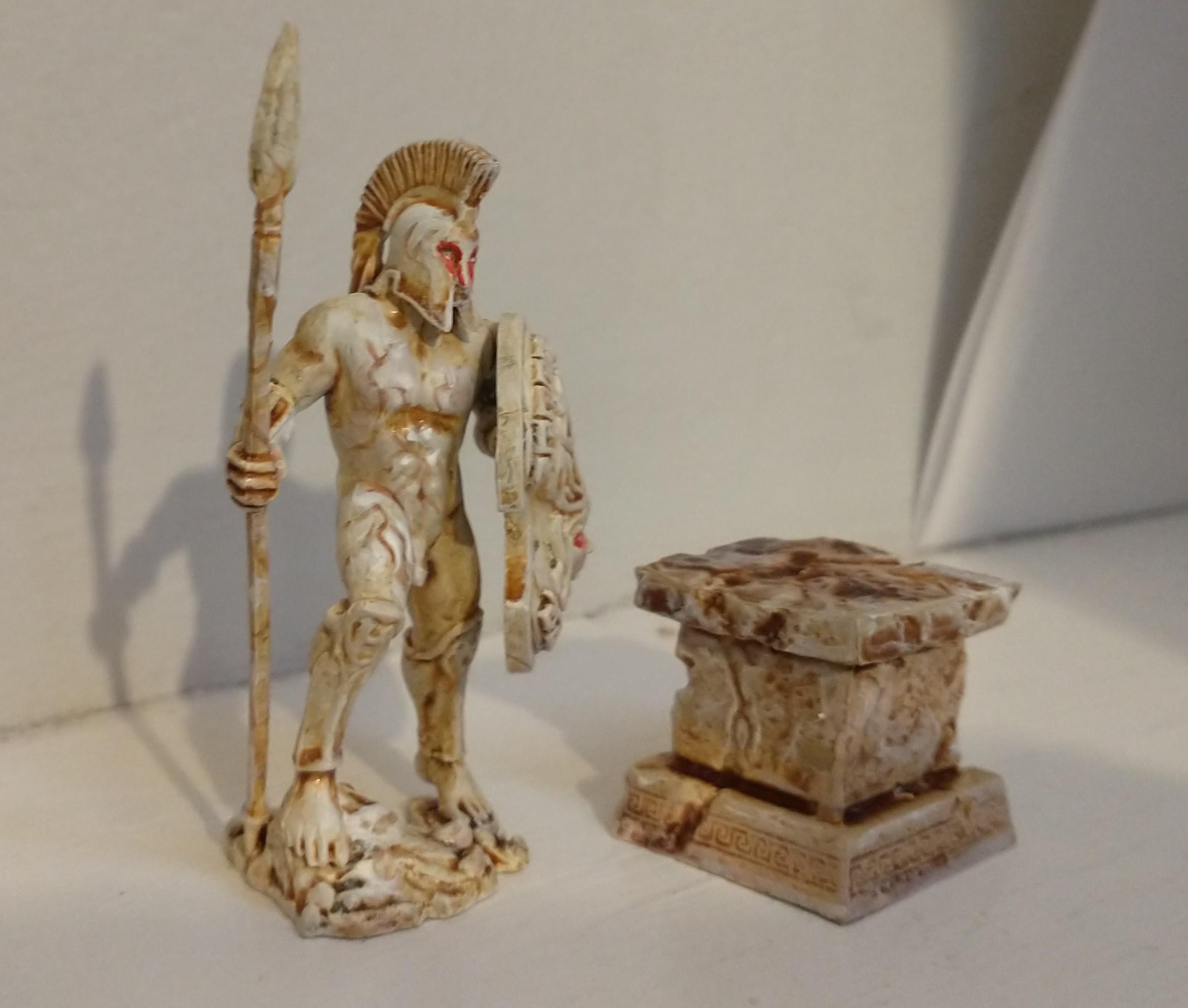 Spartan Statue and pedestal