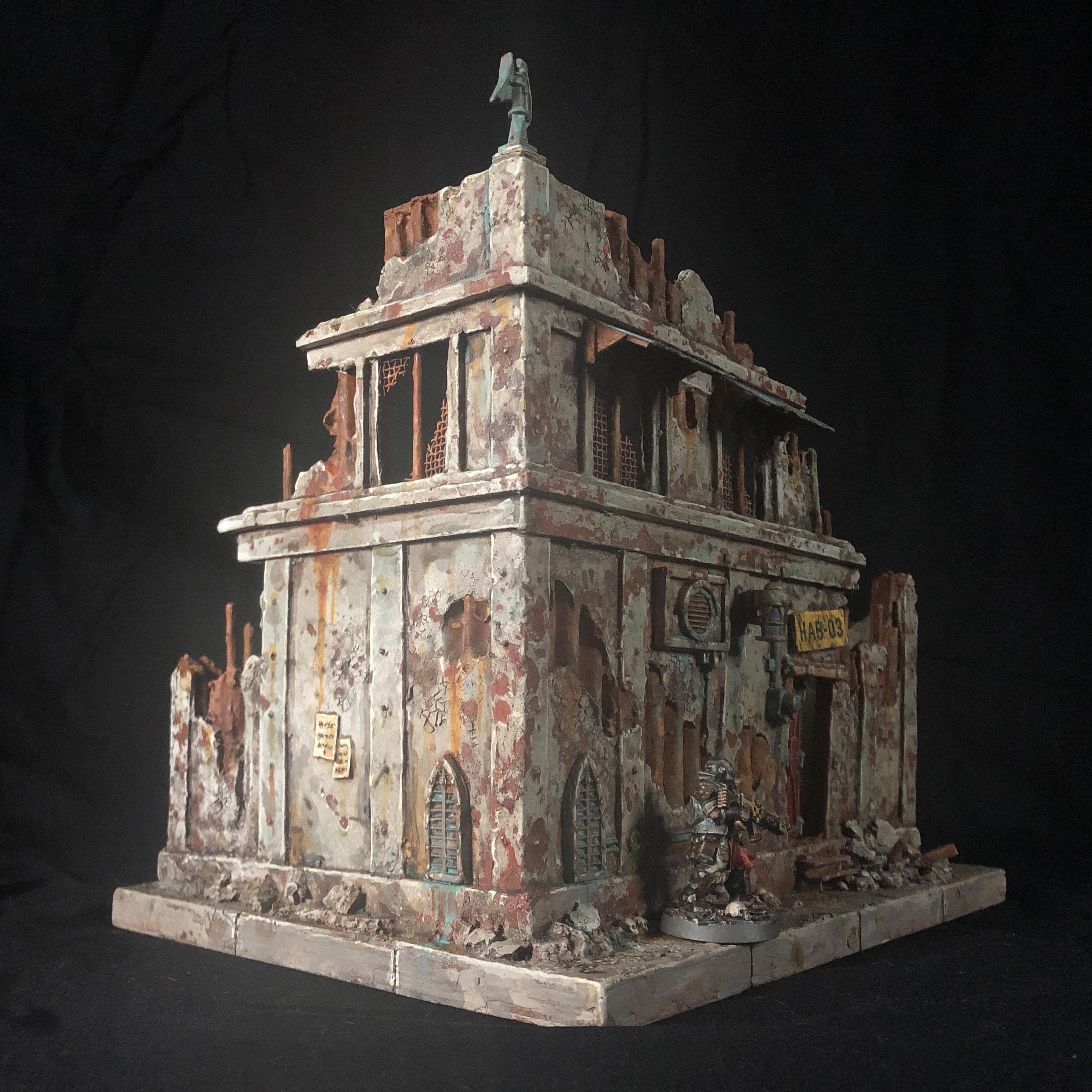 40k Terrain, Buildings, Ruin, Ruined Building, Scratch Build, Terrain