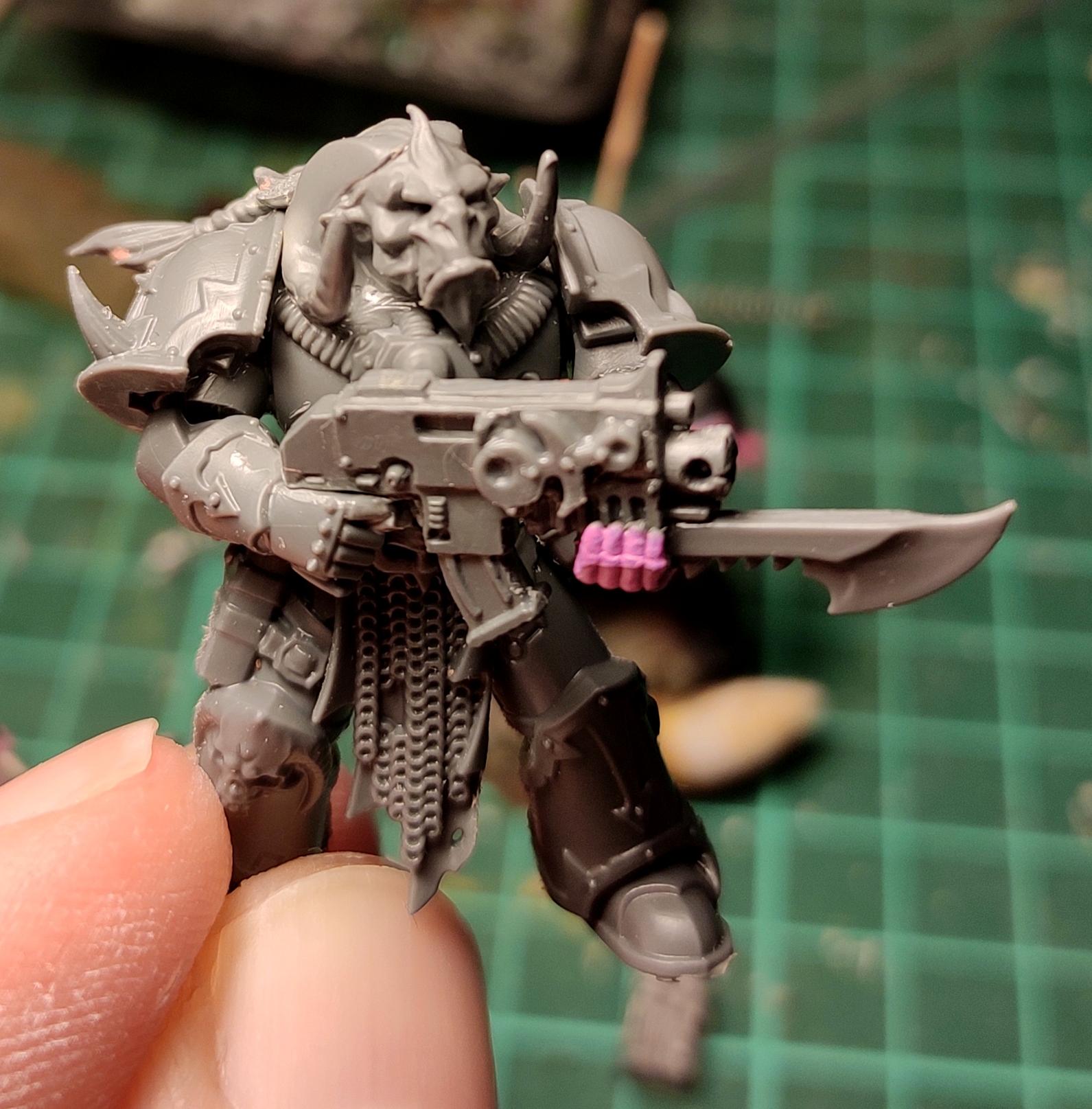 Bayonet, Bolter, Chaos, Chaos Space Marines, Conversion, Emperor's Children, Heresy, Heretic Astartes, Infantry, Kitbash, Perfection Or Death, Shadowspear, Slaanesh, Traitor Legions, Warhammer 40,000, Work In Progress