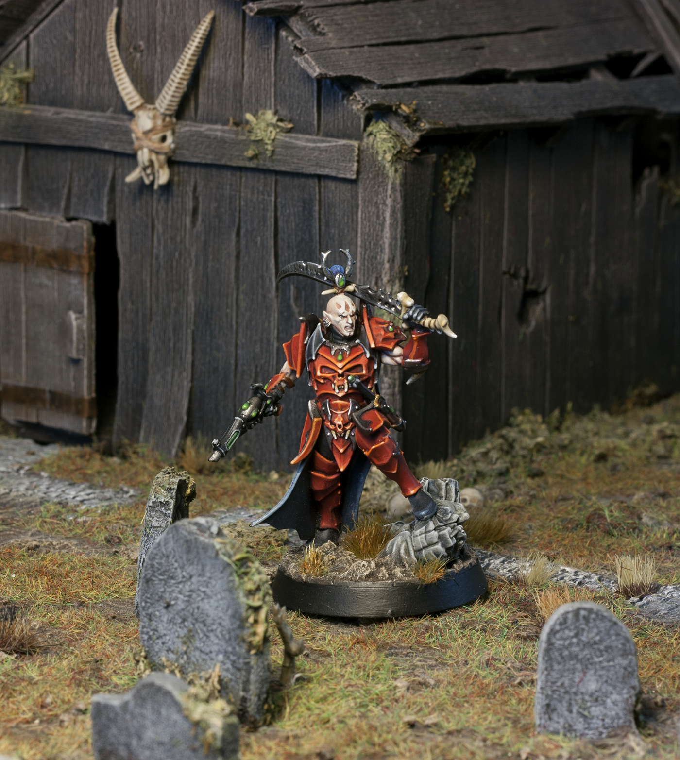 Archon, Crimson Court, Dark Eldar, Drukhari, Headquarters, Leader, Lord, Red, Vampire