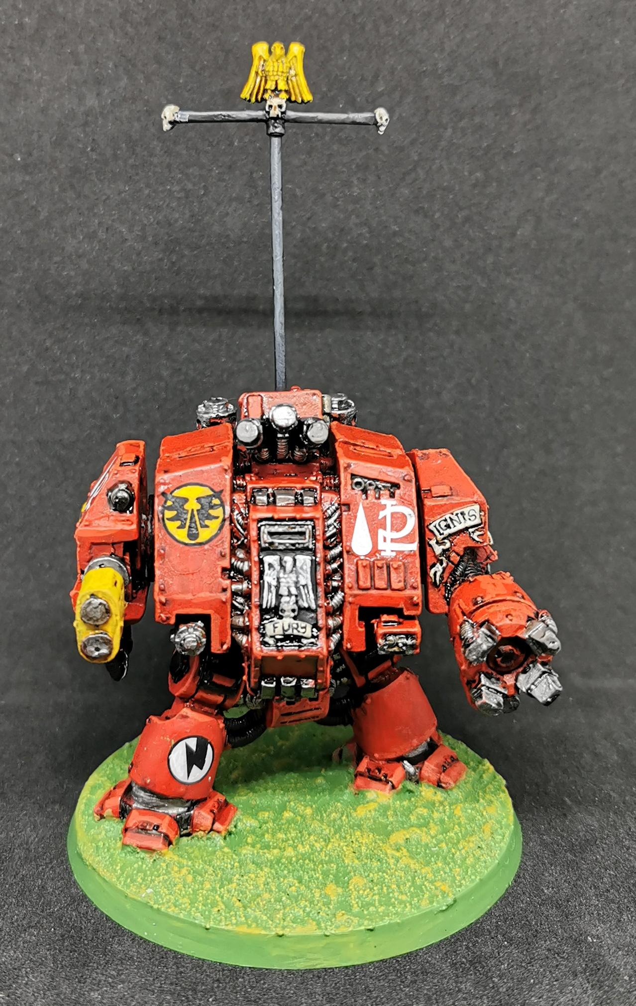 Blood angels Dreadnought with banner pole