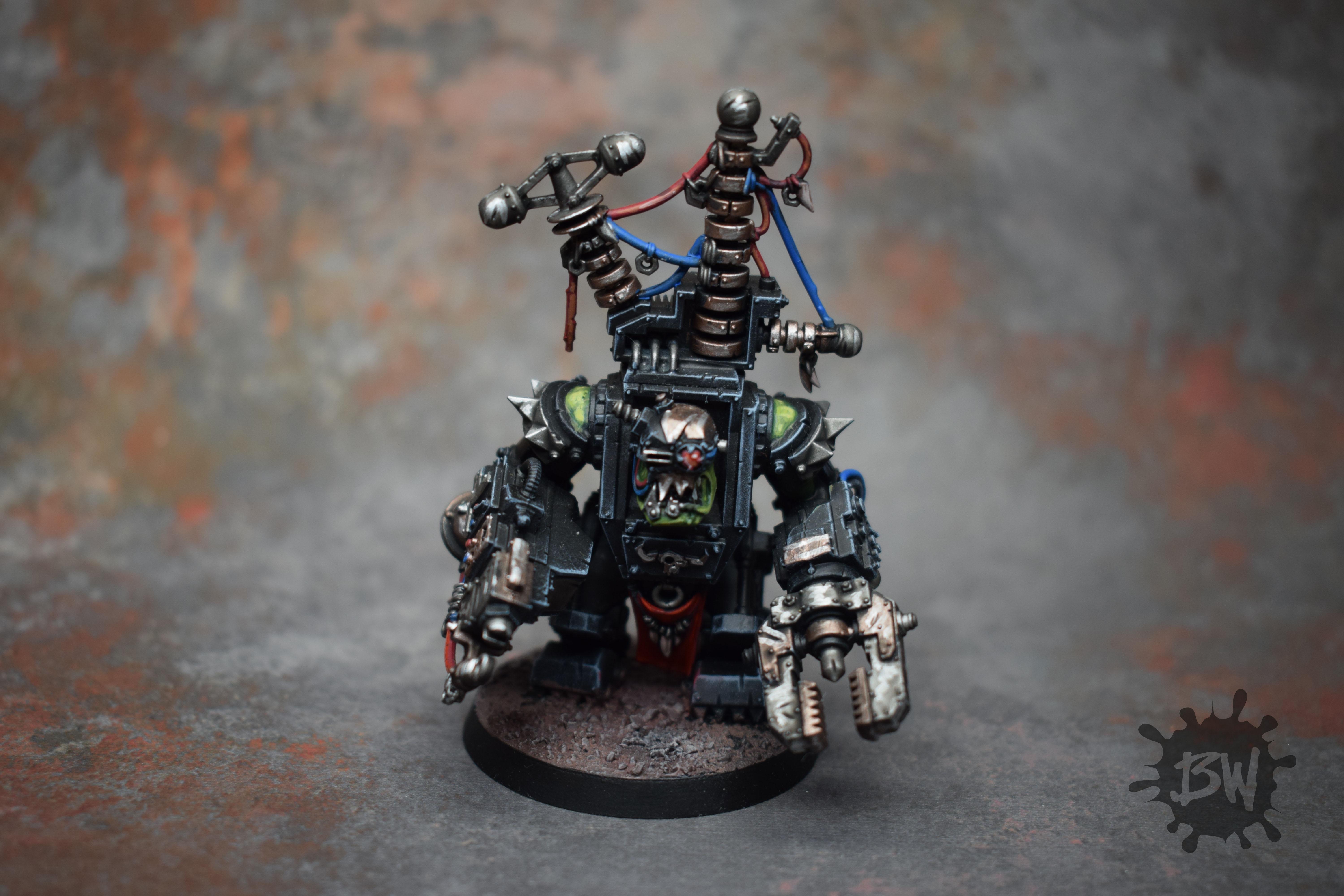 Big Mek In Mega Armour With Kustom Forcefield, Bw, Games Workshop, Orks, Warhammer 40,000, Warhammer Fantasy