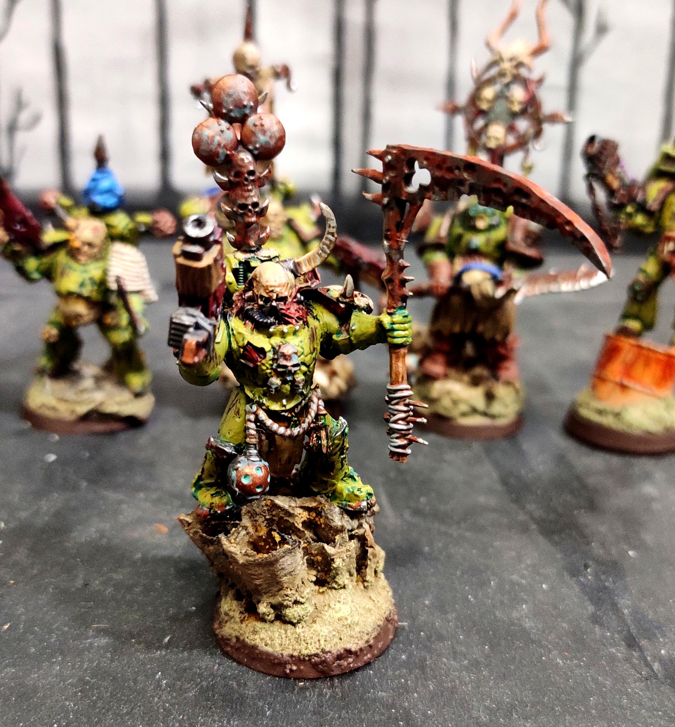 Aspiring Champion, Blight, Chaos, Chaos Space Marines, Conversion, Death Guard, Decay, Disease, Finecast, Heresy, Heretic Astartes, Infantry, Nurgle, Pestilence, Plague, Plague Marines, Regiment, Respirator, Rot, Rust, Sculpting, Scythe, Traitor Legions, Warhammer 40,000