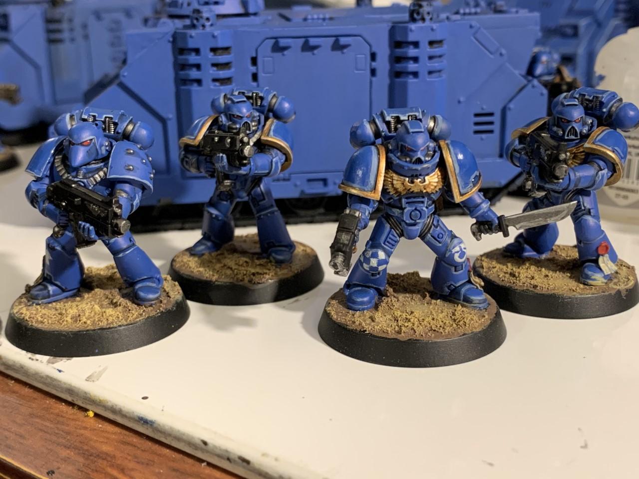 Blue, Power Armor, Ultramarines, Work In Progress