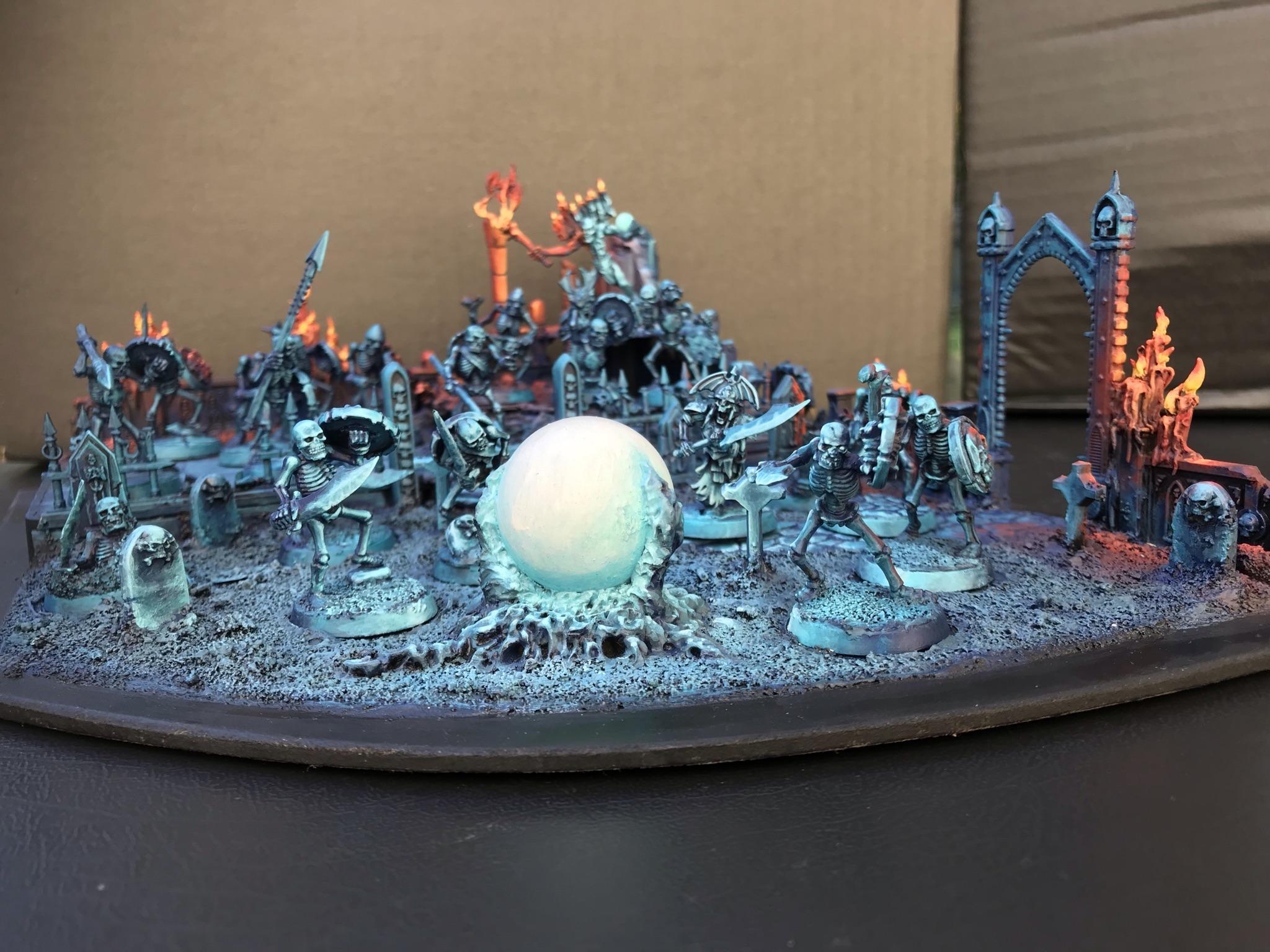 Chaosdiscordcomp, Diorama, Object Source Lighting, Skeletons, Spooky, Wfb