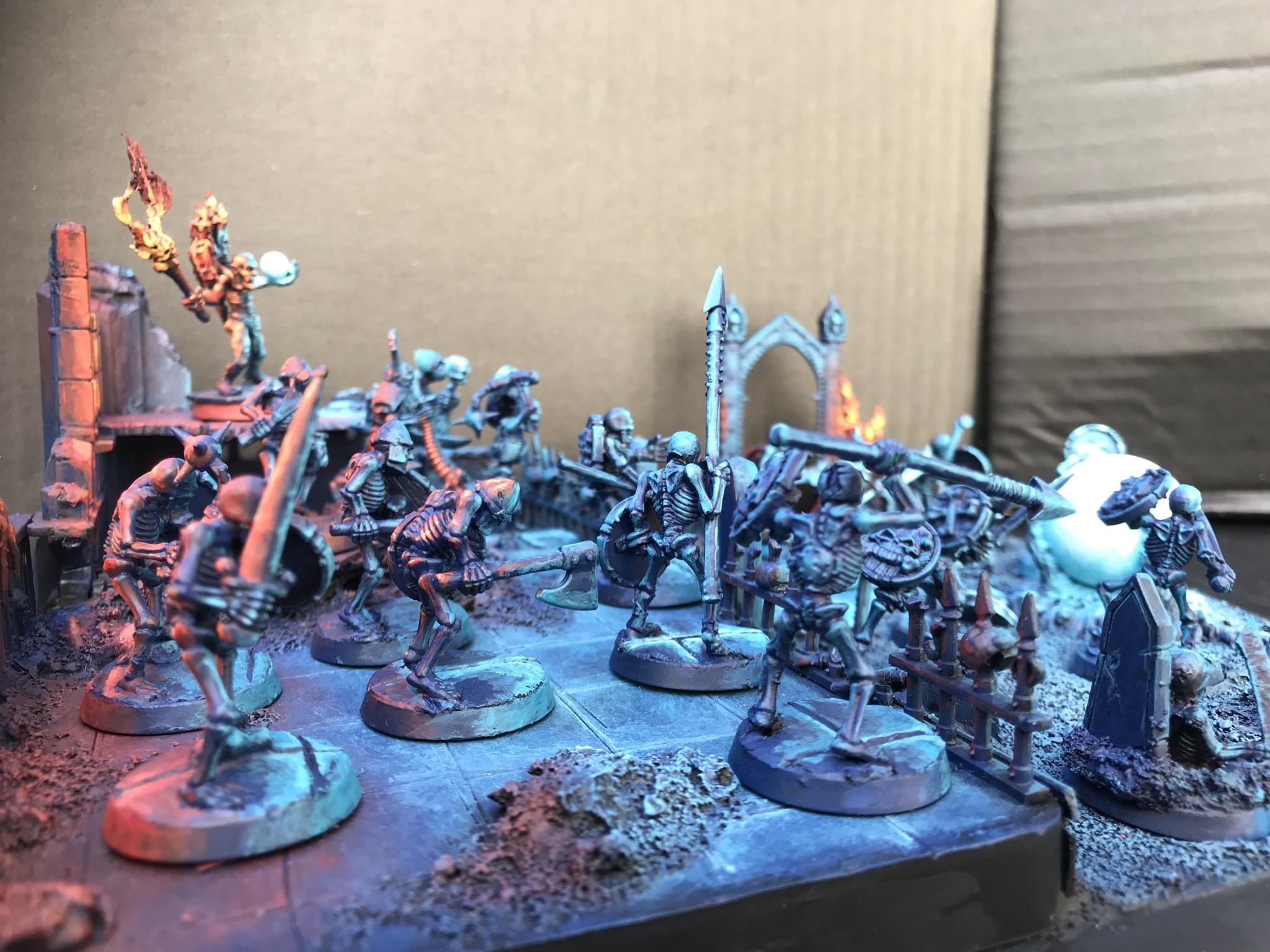 Chaosdiscordcomp, Diorama, Object Source Lighting, Skeletons, Spooky, Wfb