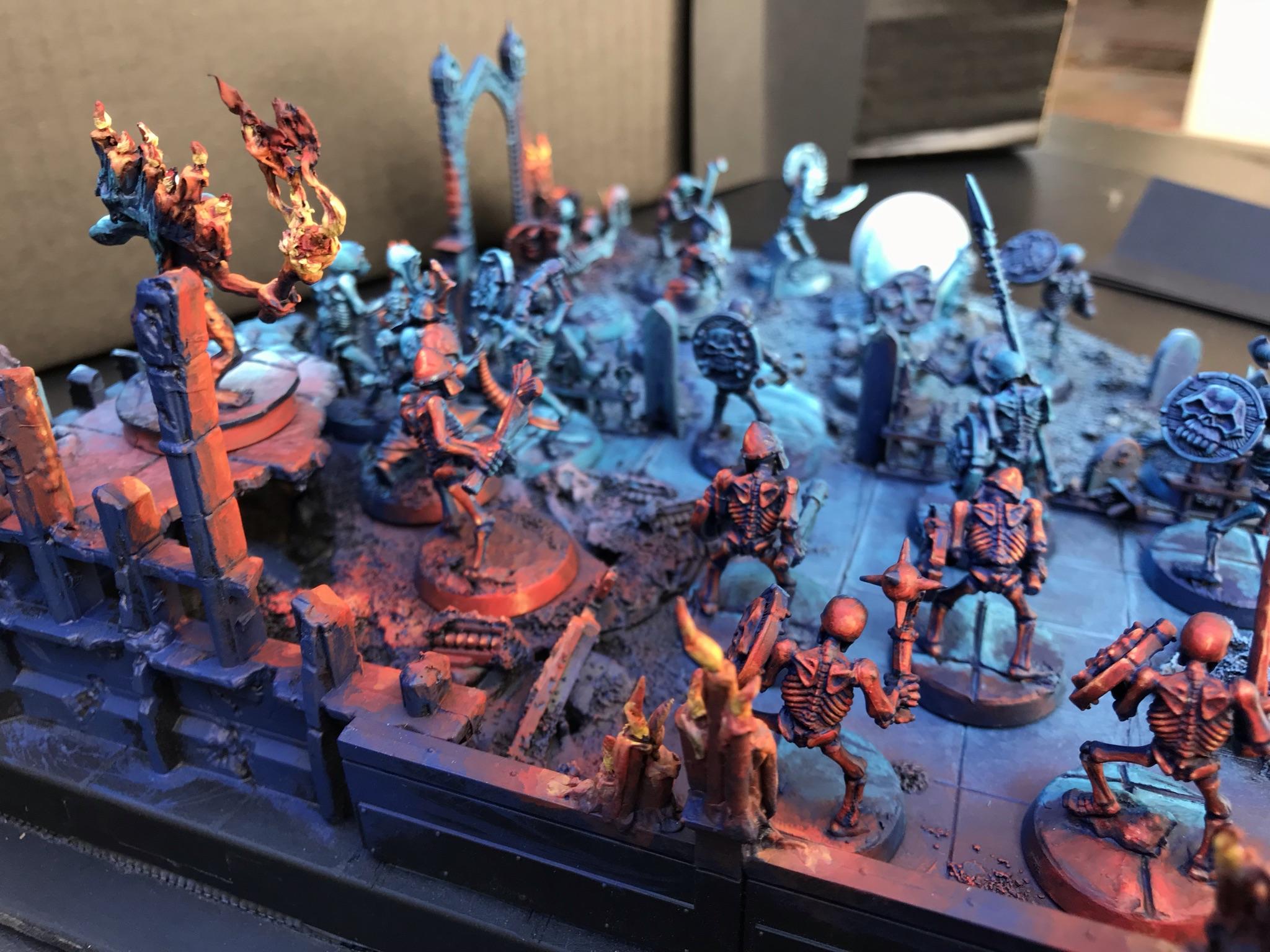 Chaosdiscordcomp, Diorama, Object Source Lighting, Skeletons, Spooky, Wfb