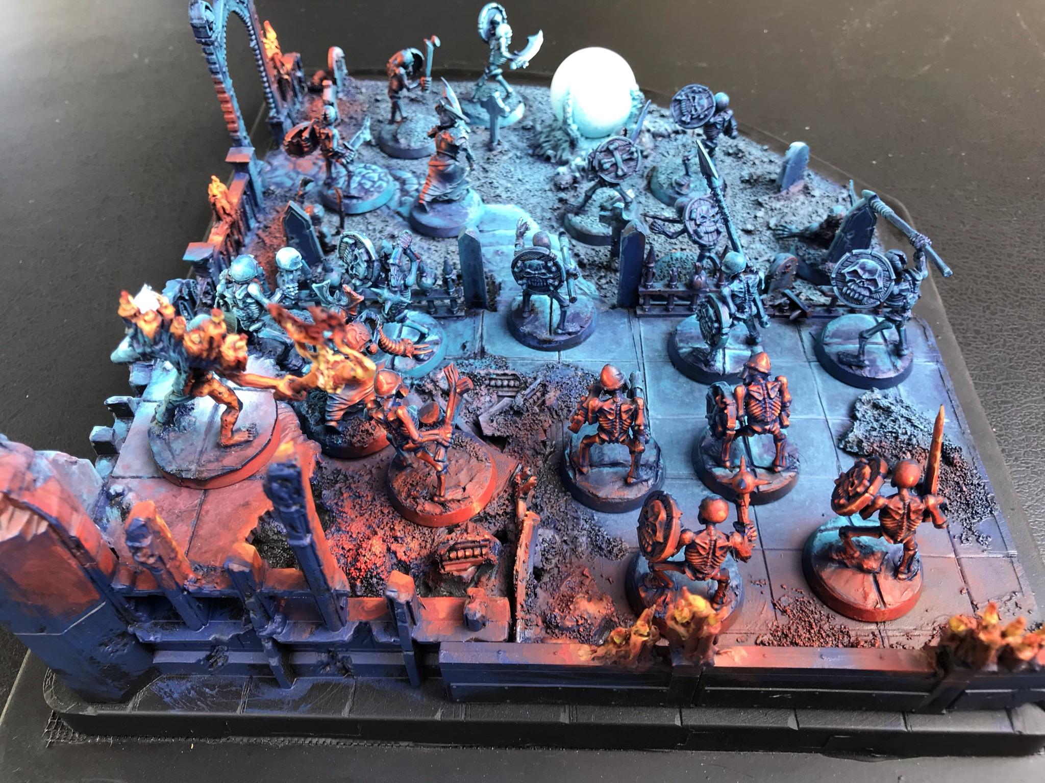 Chaosdiscordcomp, Diorama, Object Source Lighting, Skeletons, Spooky, Wfb