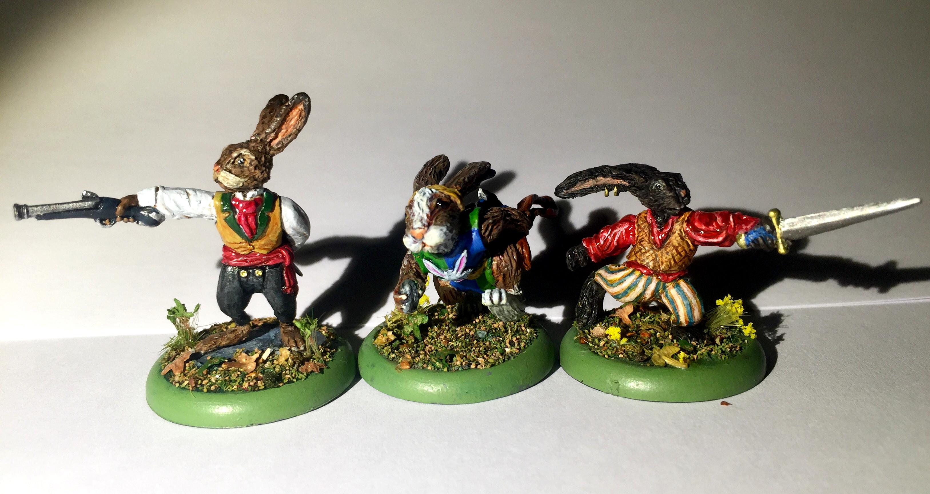 Anthropomorphic Animals, Fantasy Miniatures, Greenstuff, Rabbits, Sculpting