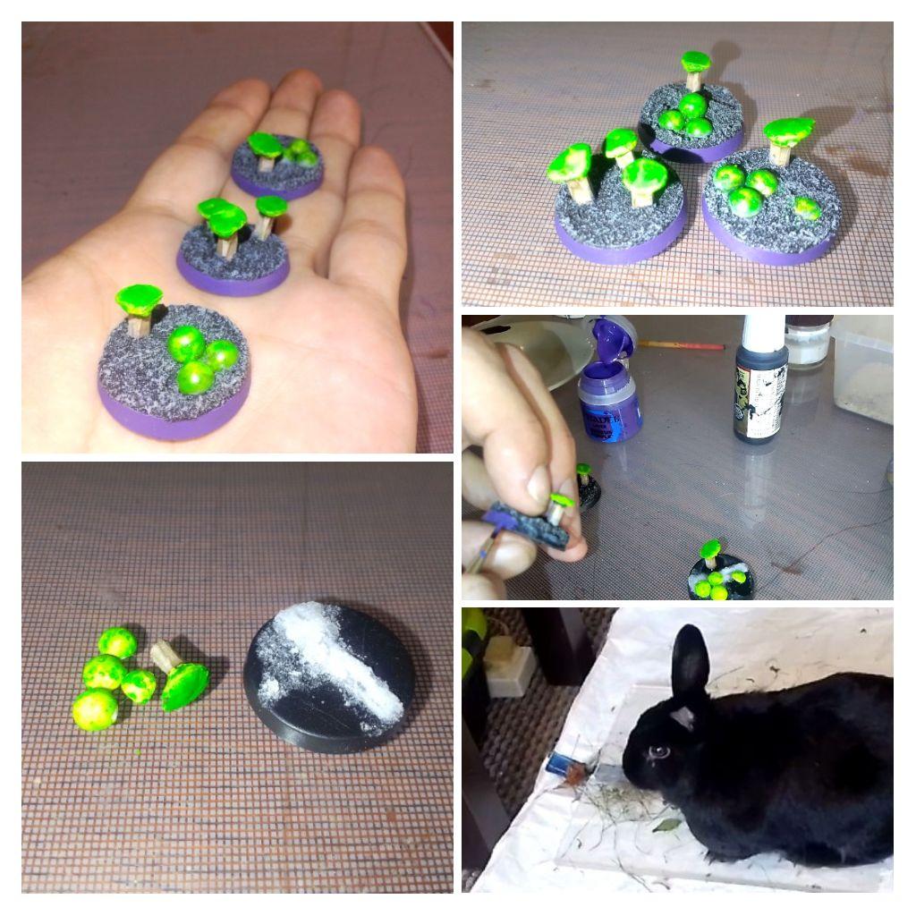 Necromunda/Fallout Fungi Food Objective Markers,Plus Lucky My Bunny