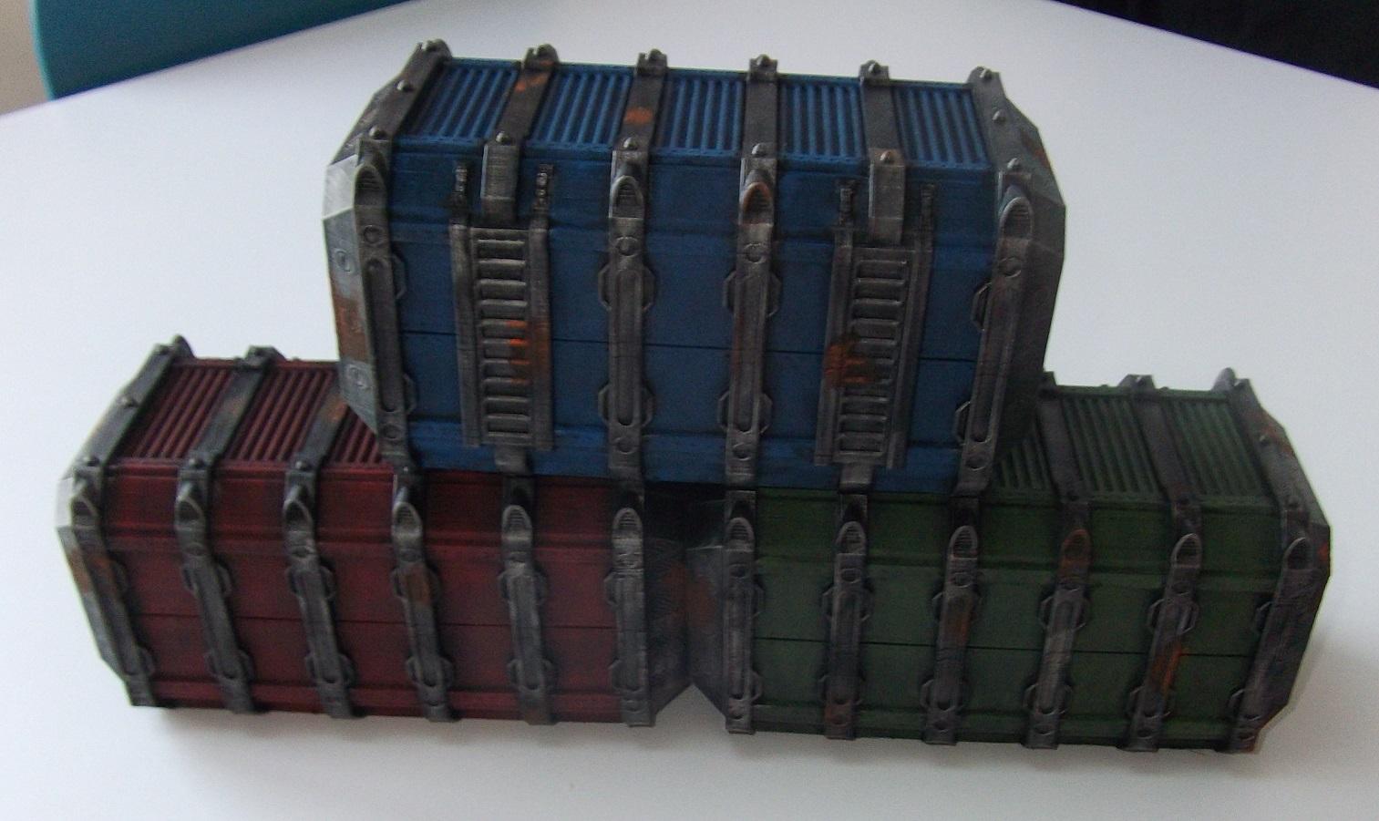 3d Printed, Terrain, 3d printed sci fi shipping containers