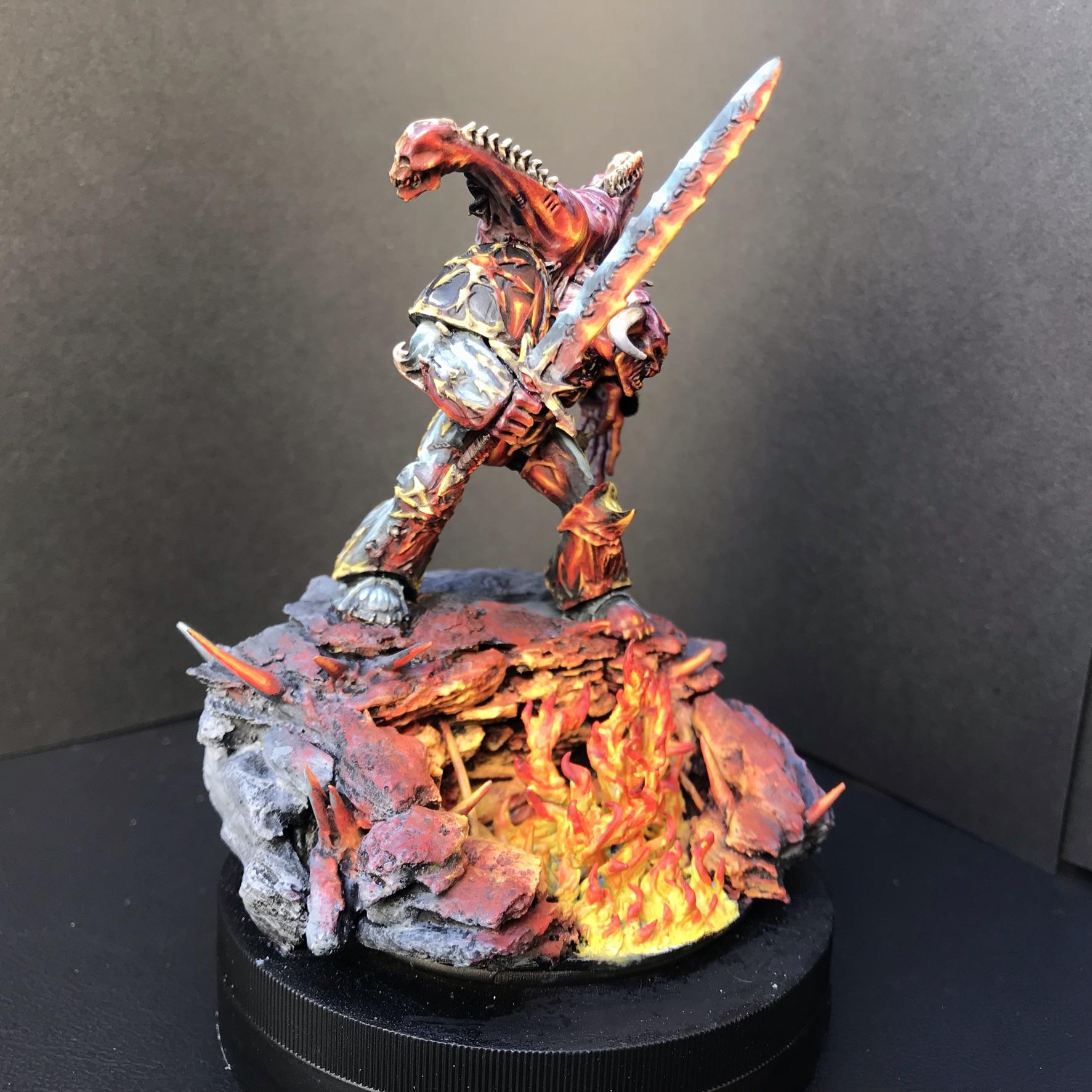 Base, Chaosdiscordcomp, Daemon Prince, Final, Fire, Greenstuff, Iron Warriors, Juan Diaz, Metal, Non-Metallic Metal, Object Source Lighting