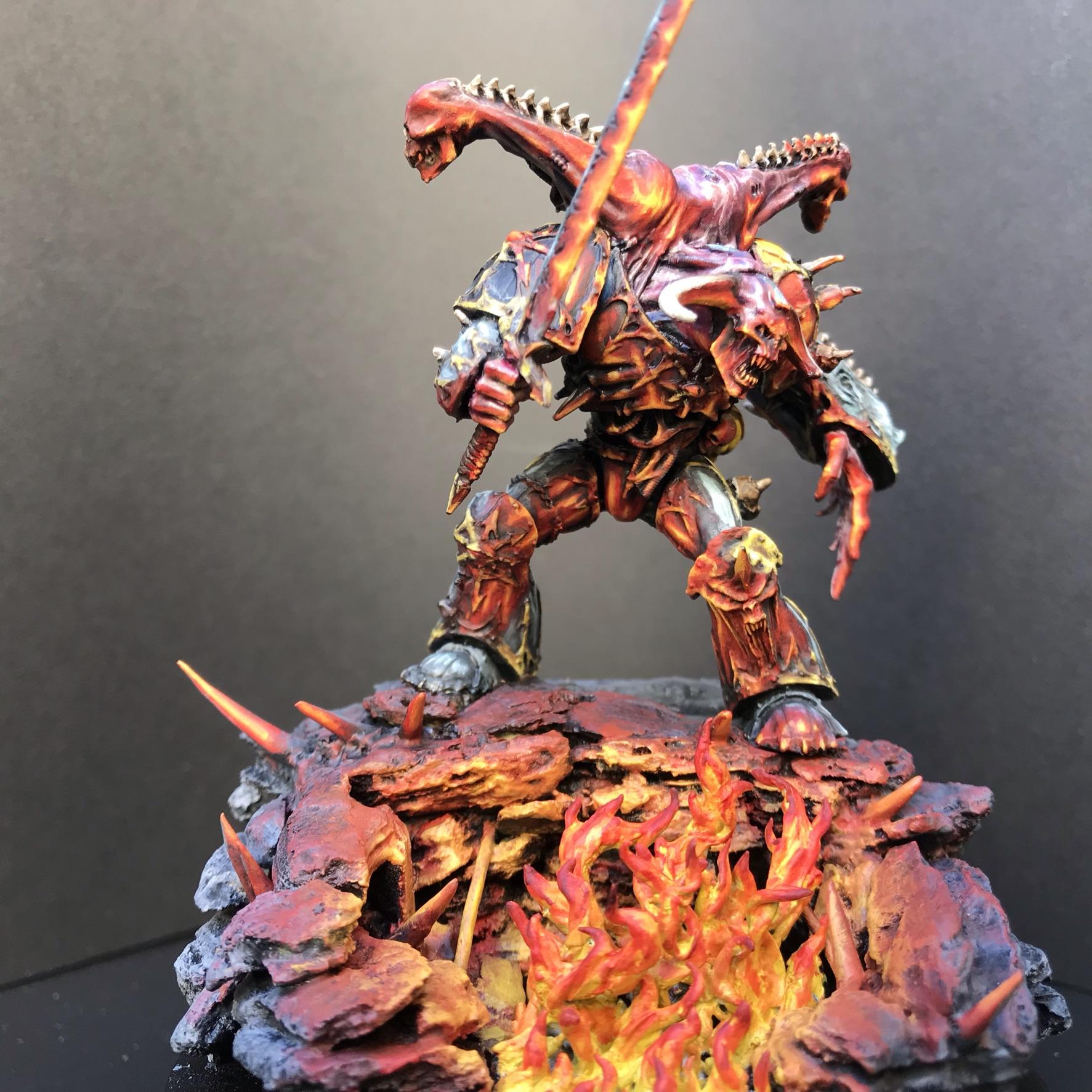 Base, Chaosdiscordcomp, Daemon Prince, Final, Fire, Greenstuff, Iron Warriors, Juan Diaz, Metal, Non-Metallic Metal, Object Source Lighting