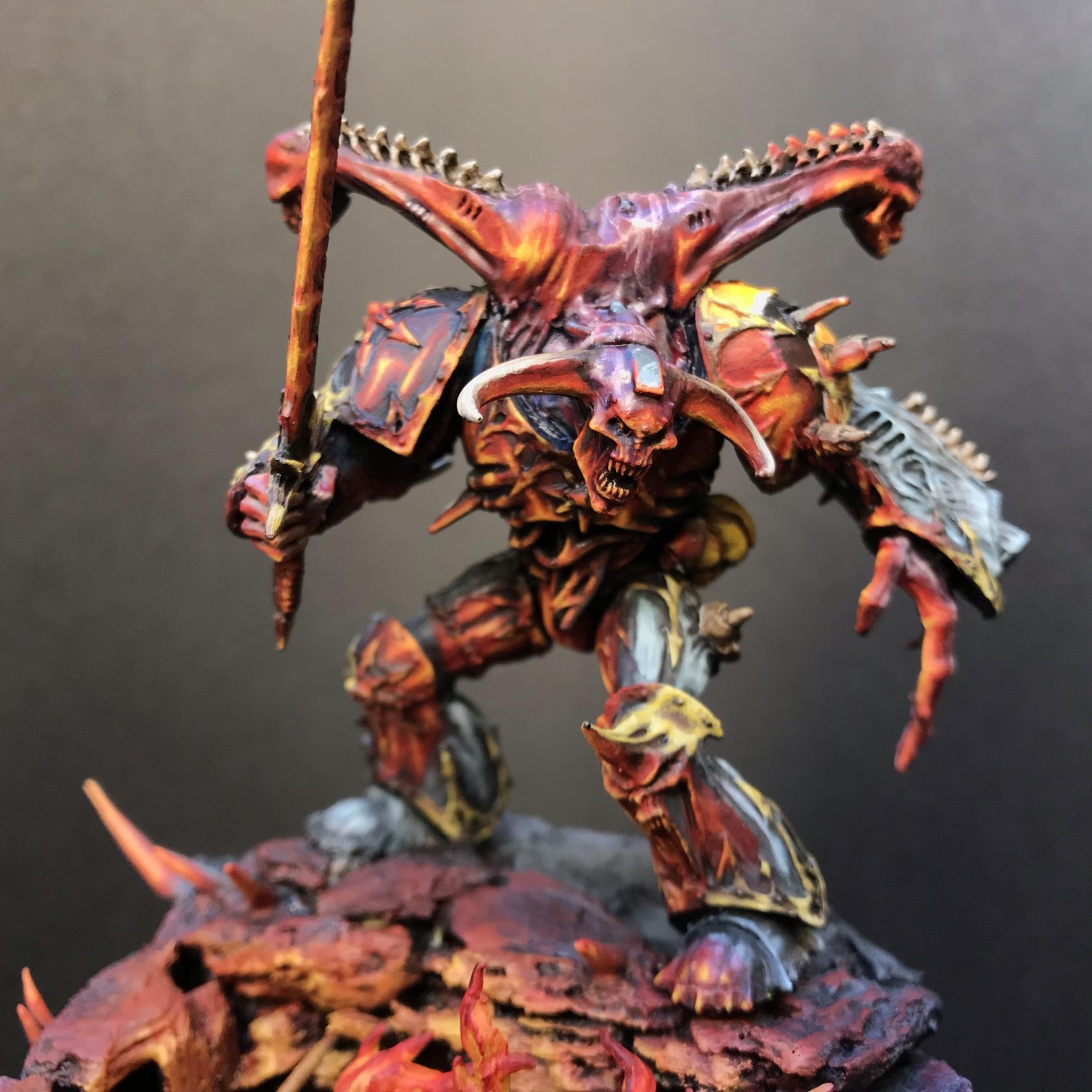 Base, Chaosdiscordcomp, Daemon Prince, Final, Fire, Greenstuff, Iron Warriors, Juan Diaz, Metal, Non-Metallic Metal, Object Source Lighting