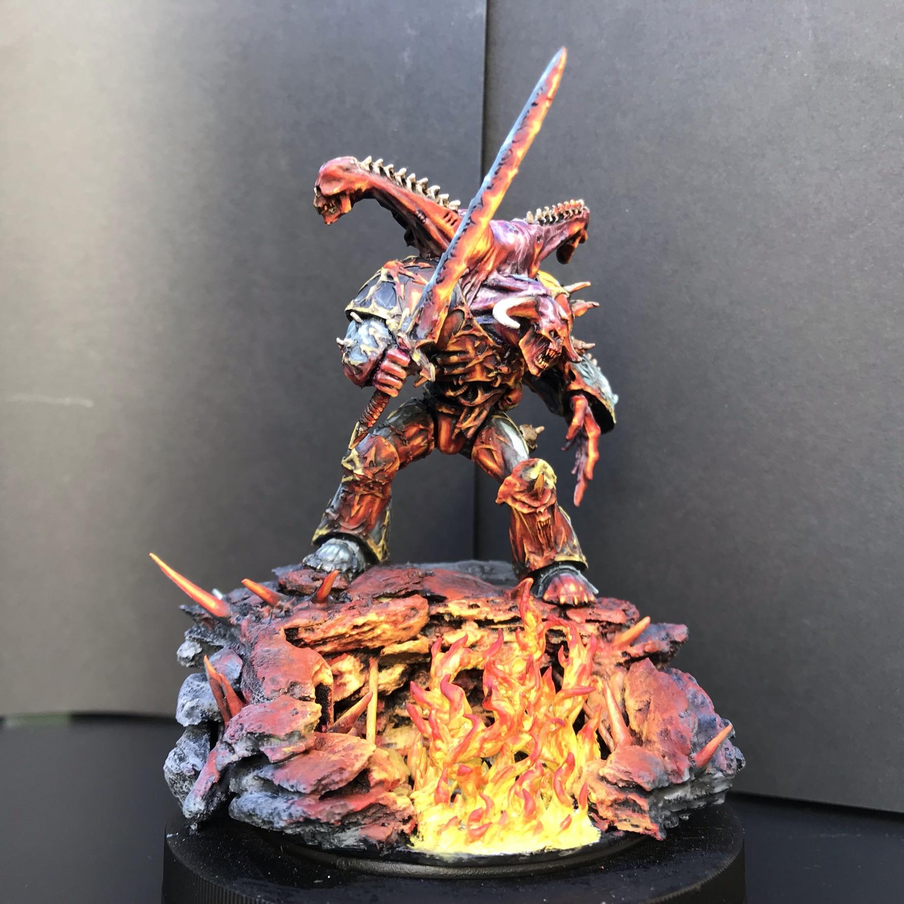 Base, Chaosdiscordcomp, Daemon Prince, Final, Fire, Greenstuff, Iron Warriors, Juan Diaz, Metal, Non-Metallic Metal, Object Source Lighting