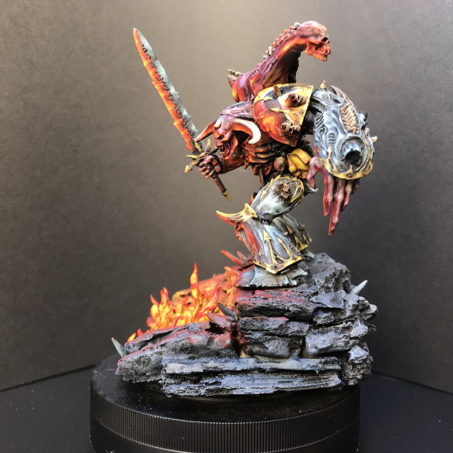 Base, Chaosdiscordcomp, Daemon Prince, Final, Fire, Greenstuff, Iron Warriors, Juan Diaz, Metal, Non-Metallic Metal, Object Source Lighting