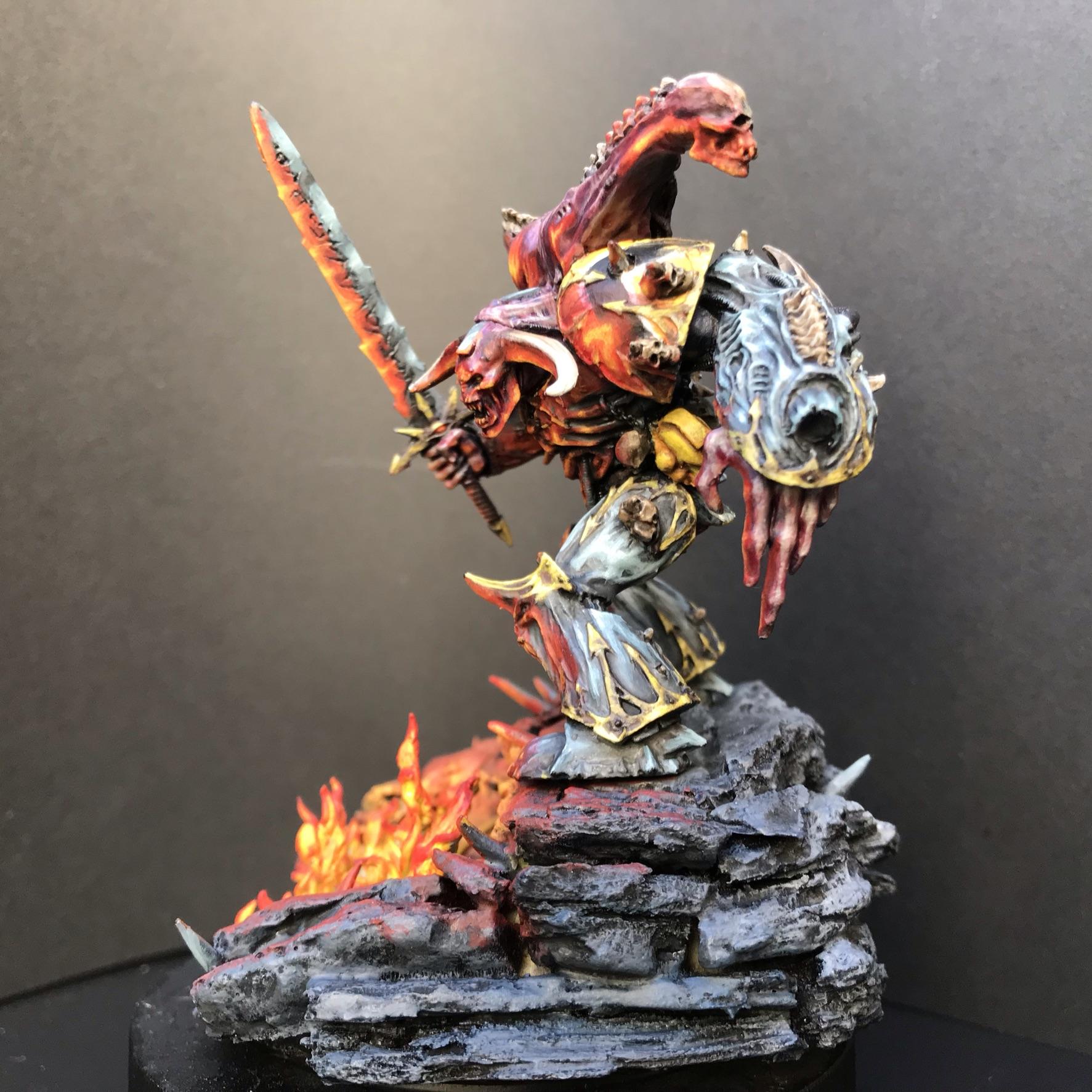 Base, Chaosdiscordcomp, Daemon Prince, Final, Fire, Greenstuff, Iron Warriors, Juan Diaz, Metal, Non-Metallic Metal, Object Source Lighting