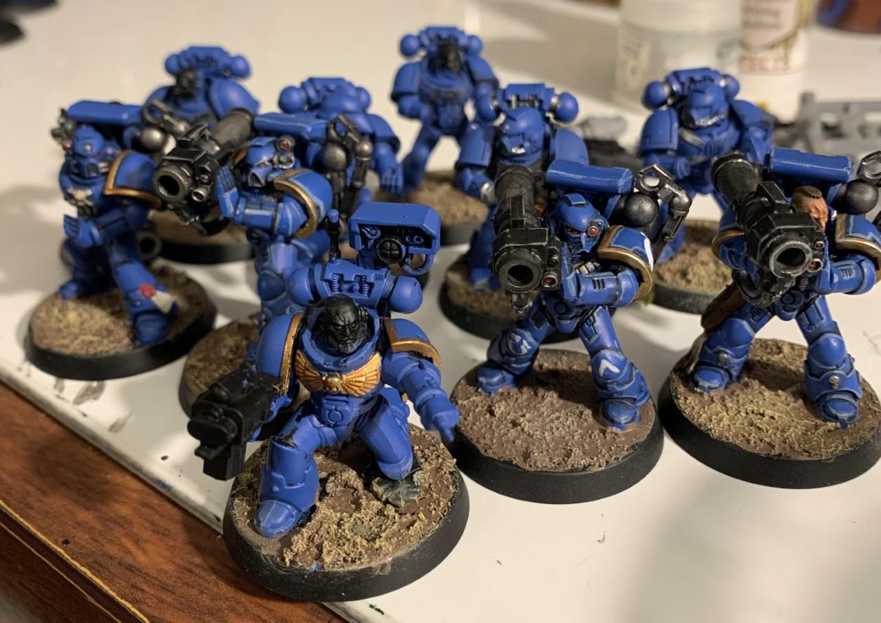 Blue, Devastator Squad, Power Armor, Space Marines, Ultramarines, Warhammer 40,000
