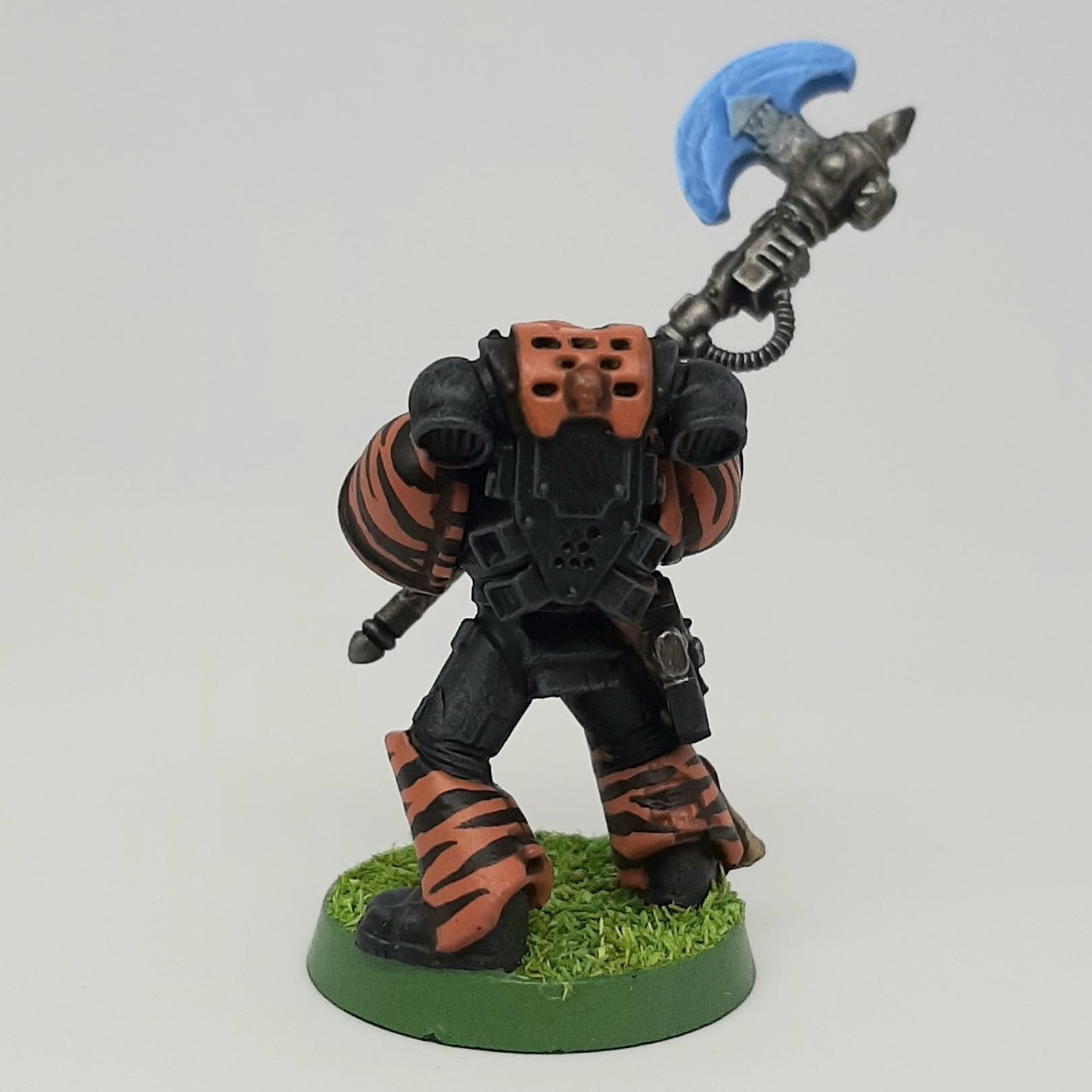 Adeptus, Astartes, Axe, Camouflage, Character, Conversion, Custom, Fighting, Forest, Handed, Jungle, Kitbash, Parashu, Poweraxe, Space, Space Marines, Special, Tigers, Two, Veda