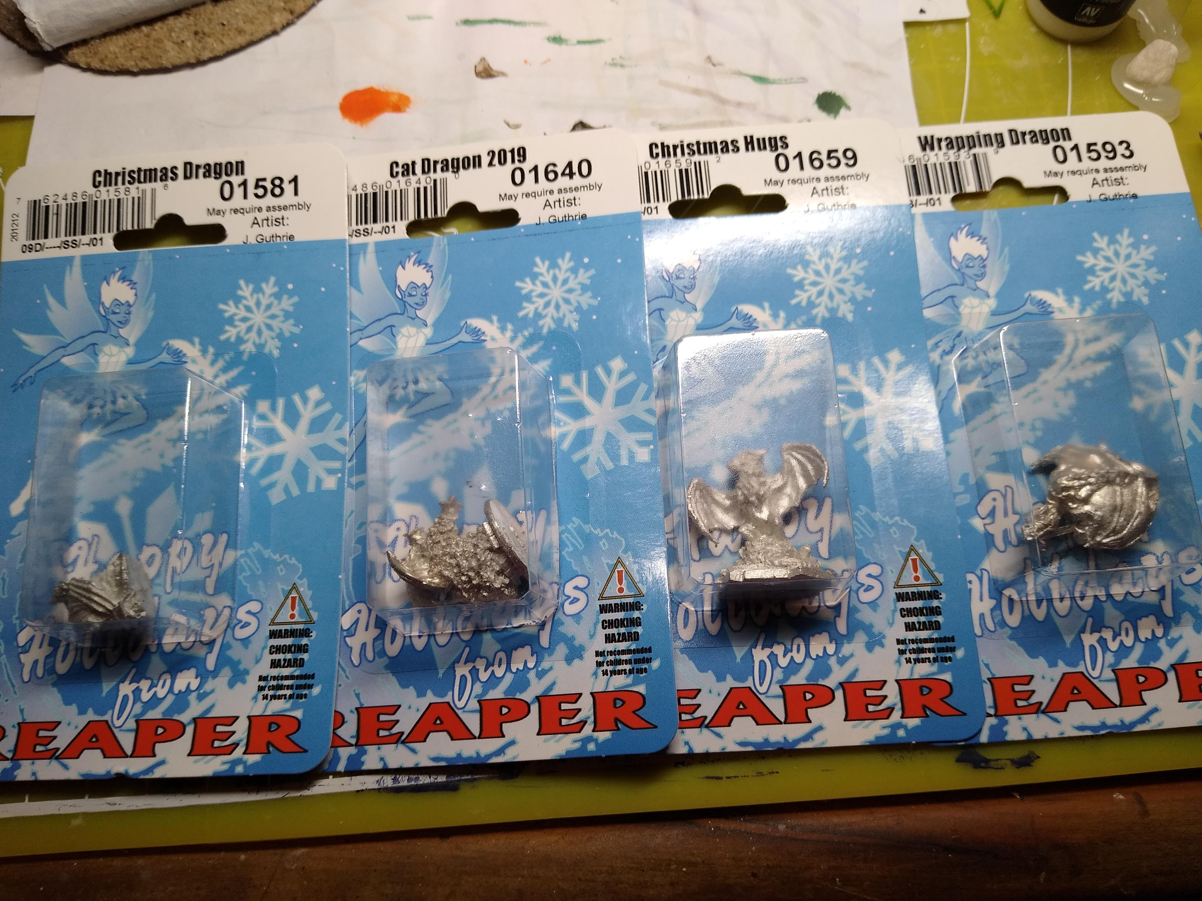 Christmas, Dragon, Mini, Miniature, Reaper
