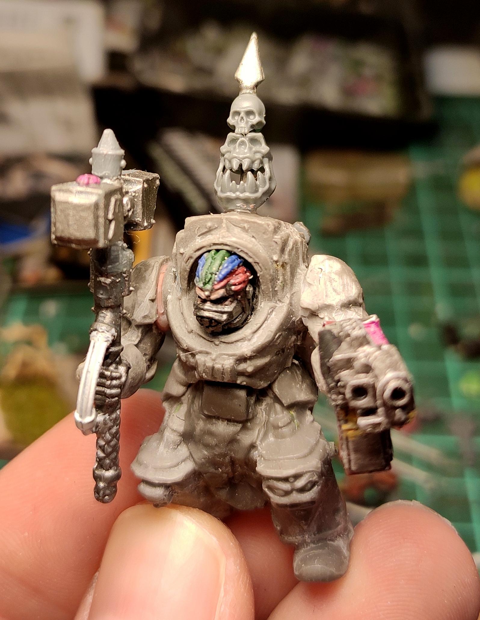 Casting, Chaos, Chaos Space Marines, Combi Weapon, Conversion, Heresy, Heretic Astartes, Infantry, Iron Warriors, Iron Within, Iron Without!, Kitbash, Power Hammer, Putty, Rebuild, Terminator Armor, Traitor Legions, Trophy, Warhammer 40,000, Work In Progress
