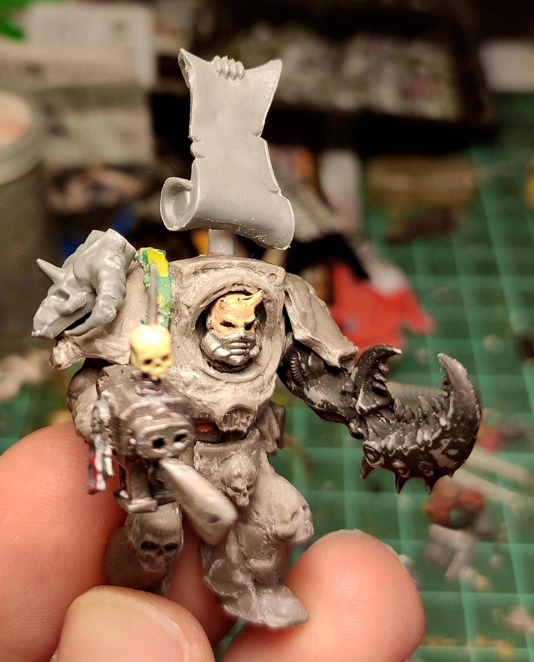 Casting, Chaos, Chaos Space Marines, Conversion, Heresy, Heretic Astartes, Infantry, Kitbash, Possession, Putty, Terminator Armor, Traitor Legions, Warhammer 40,000, Word Bearers, Work In Progress