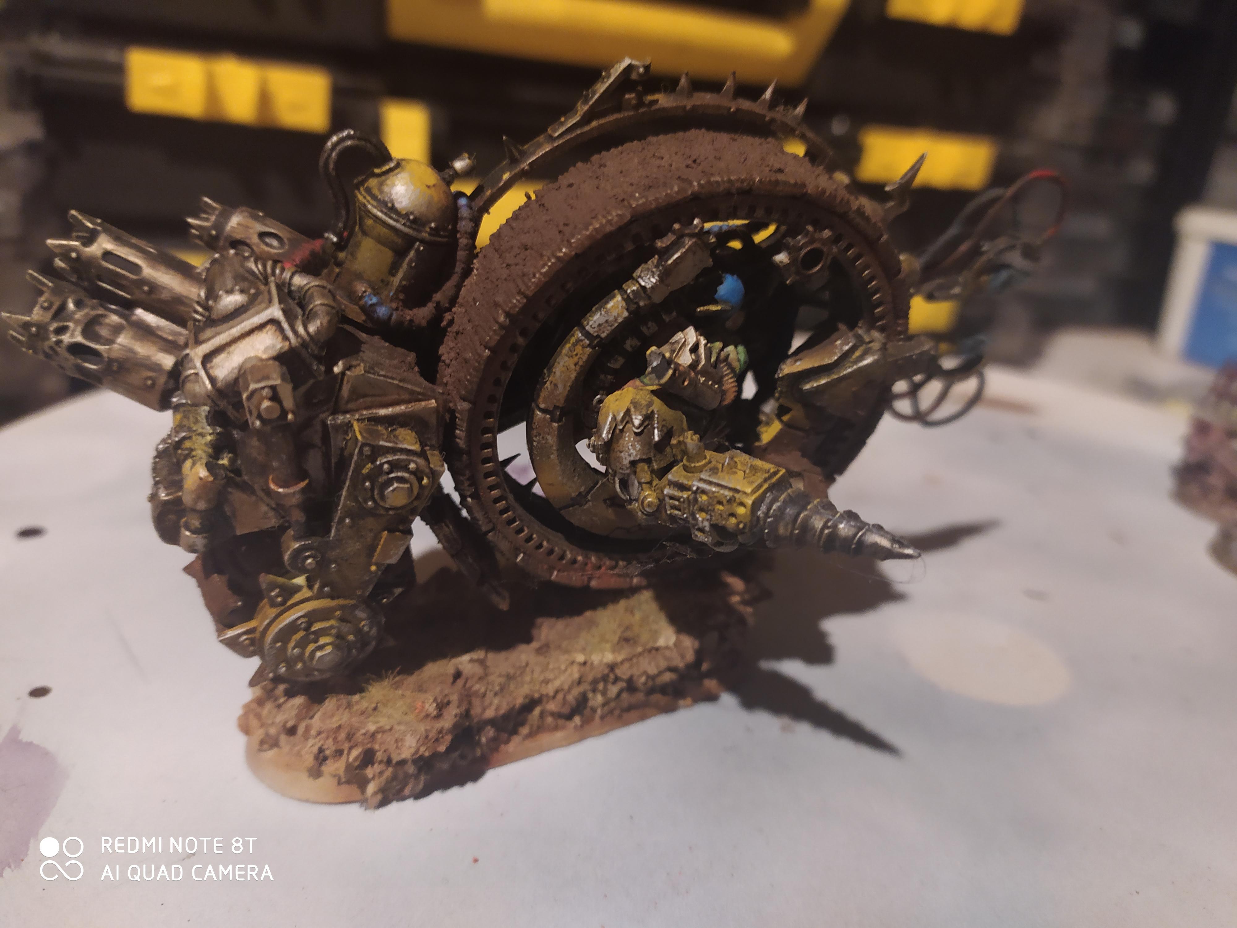 Big Mek on bike with shokk