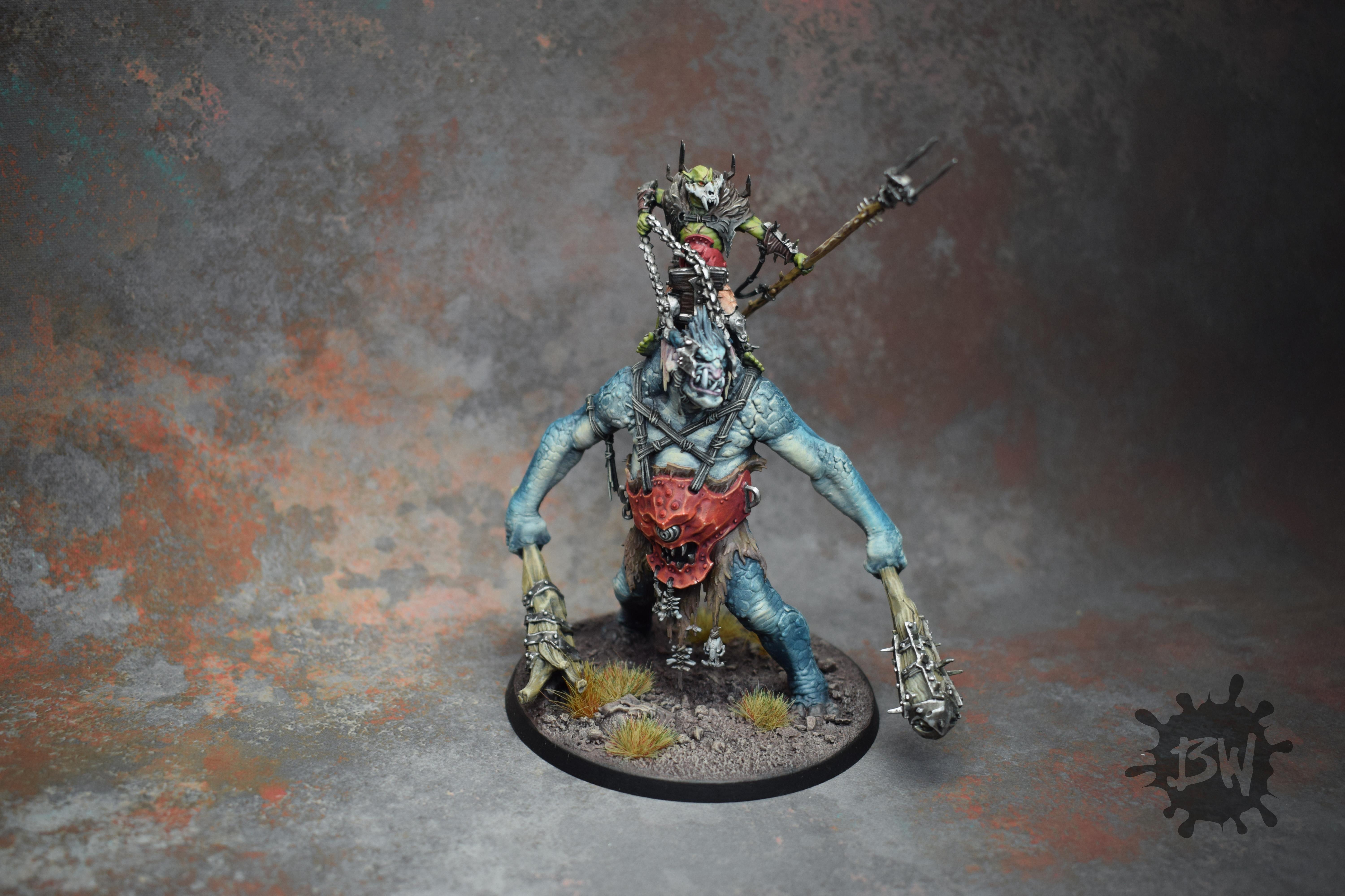 Age Of Sigmar, Breaka-boss On Mirebrute Troggoth, Destruction, Warhammer Fantasy