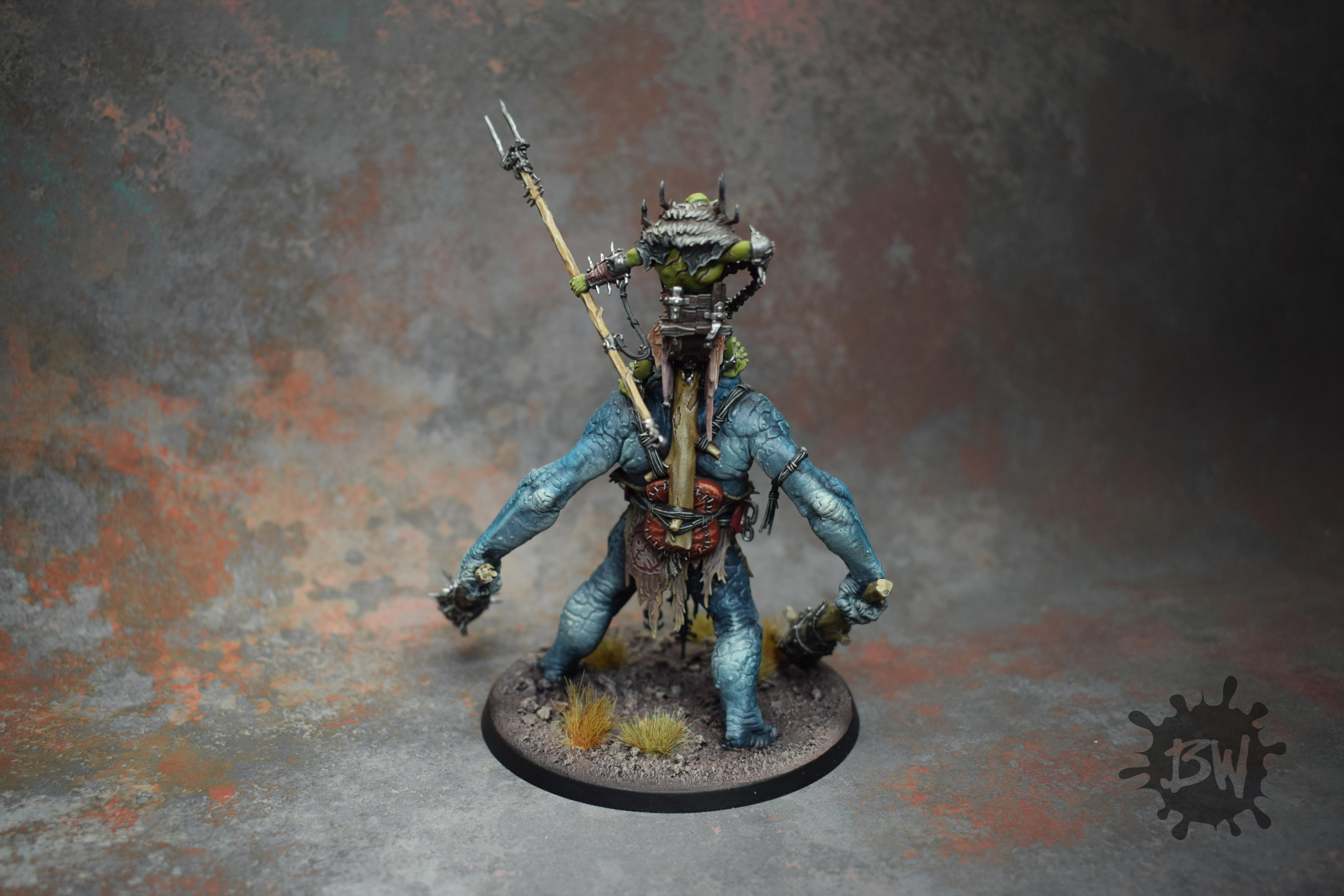 Age Of Sigmar, Breaka-boss On Mirebrute Troggoth, Destruction, Warhammer Fantasy