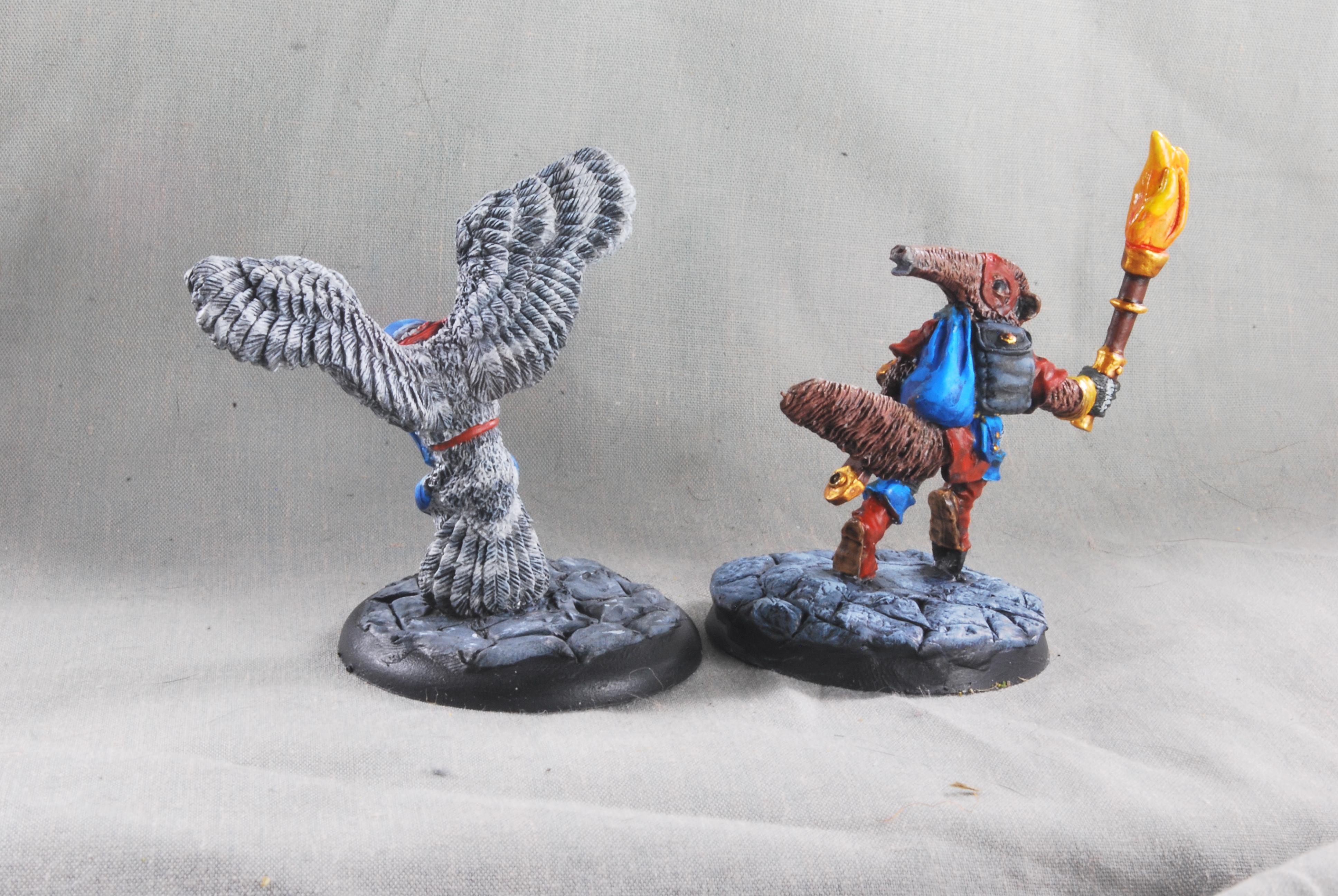 Animal Adventurers, Anteater, Burrows And Badgers, Dark Sword Miniatures, Dungeons And Dragons, Oathsworn Miniatures, Owl